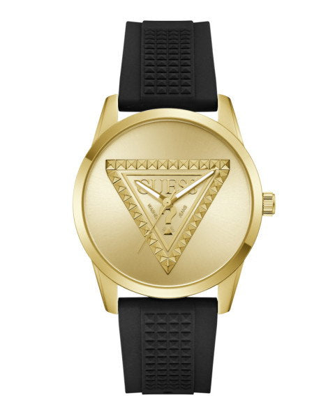 Guess Mogul GW1143G2 Men's Watch Gold Case Black Silicone Strap