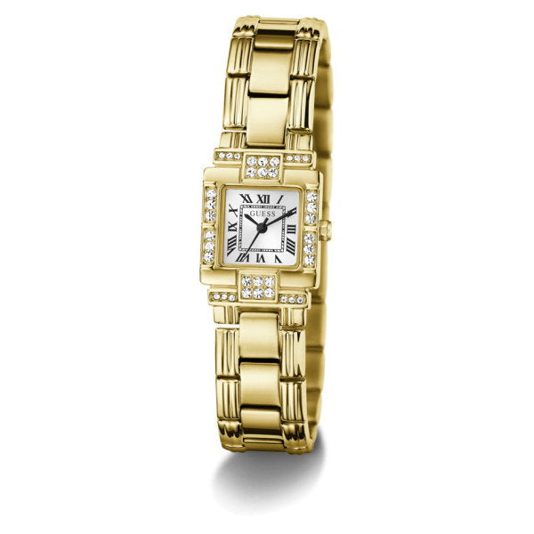 Guess Taylor GW1157L2 Women's Square Watch Gold Case White Dial
