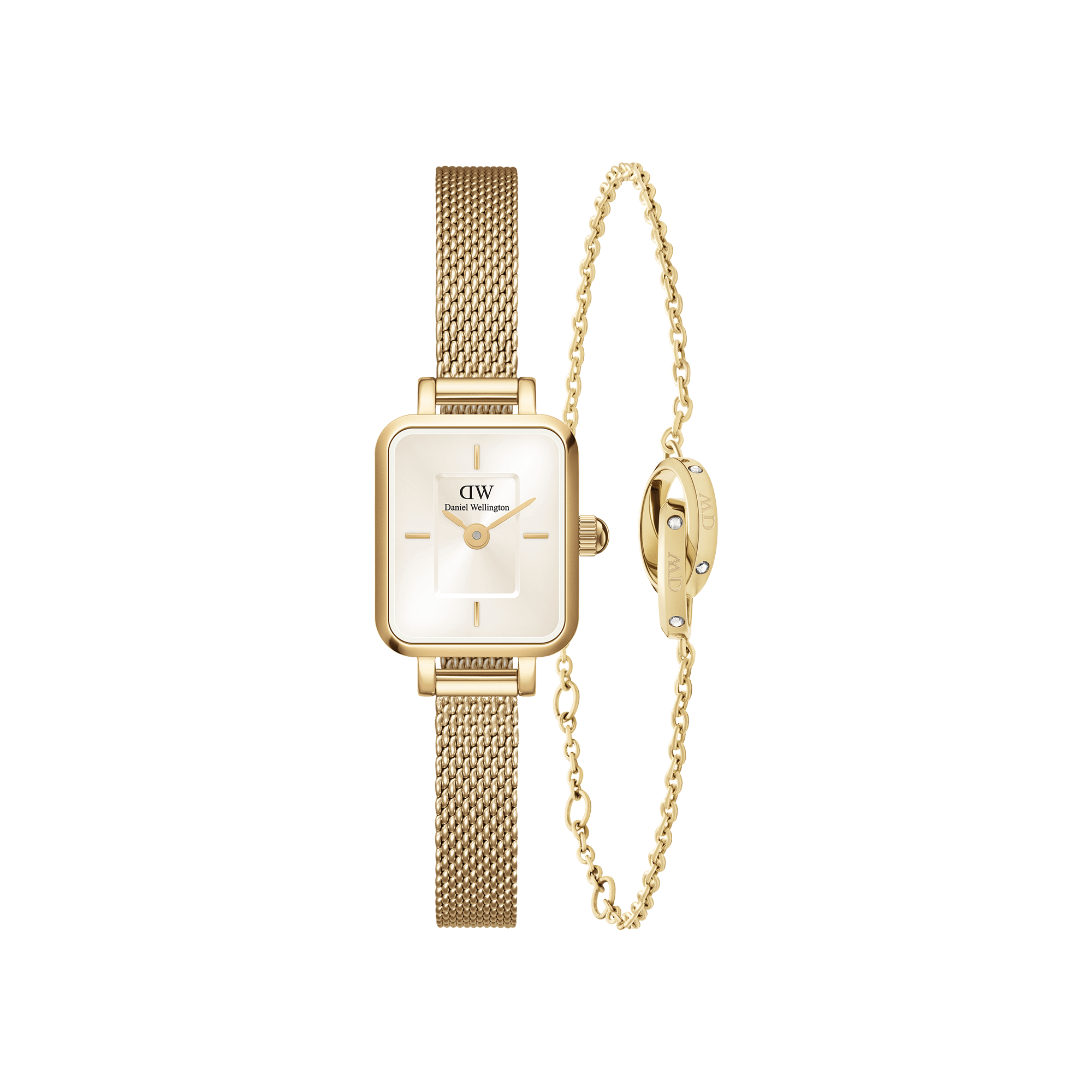 Daniel Wellington Bundle : Quadro Mini Champagne + Lumine Unity Bracelet Gold