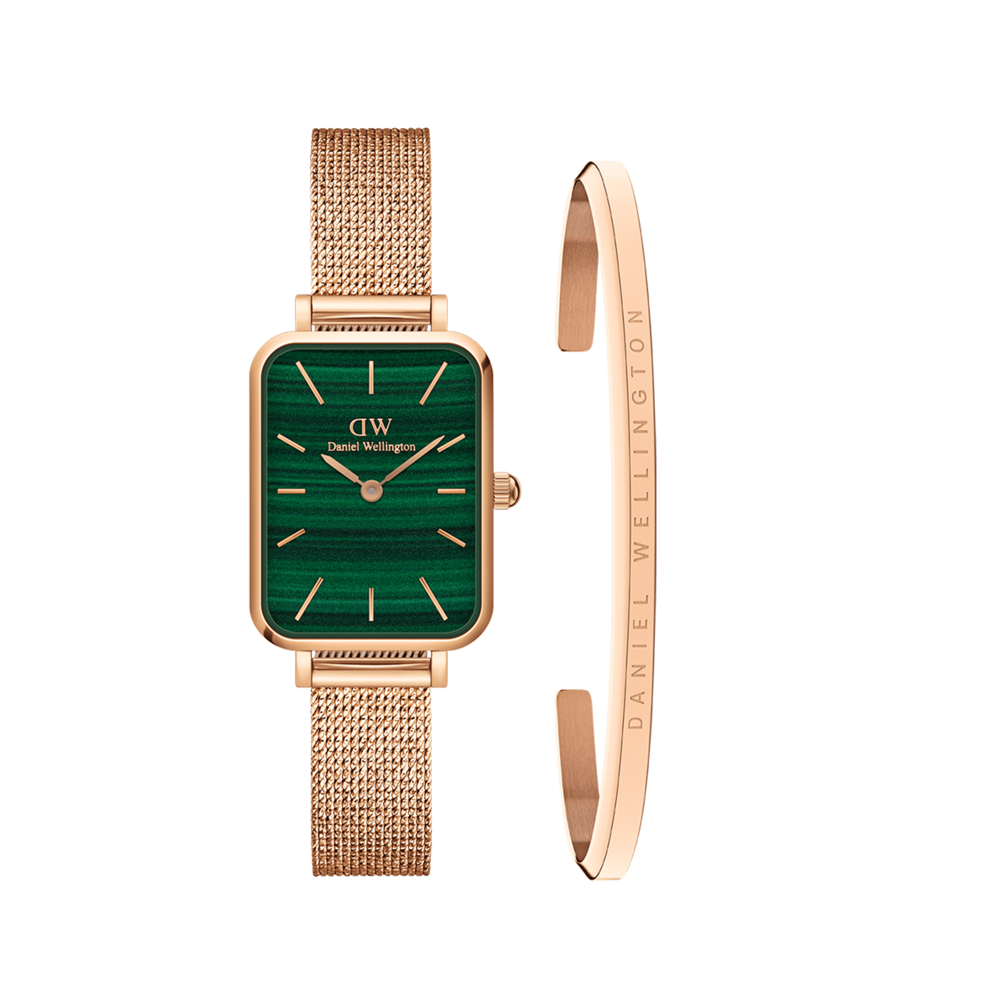 Daniel Wellington Bundle : Quadro Pressed Melrose Green + Classic Bracelet