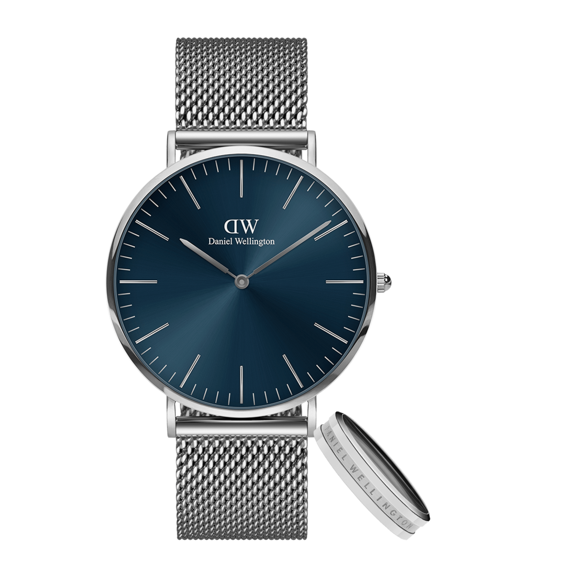Daniel Wellington Bundle : Classic Mesh Arctic + Elan Ring S