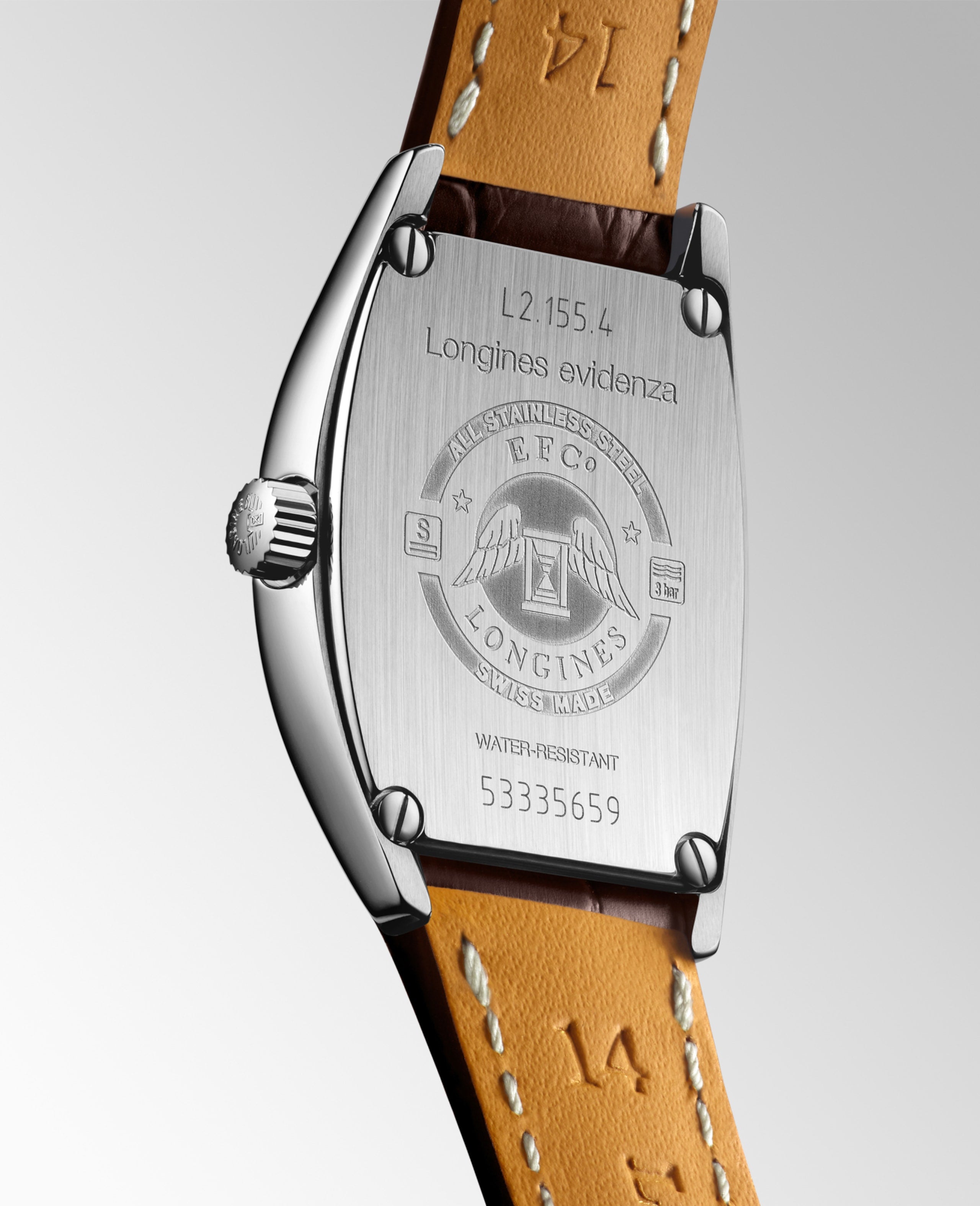 Longines Evidenza Quartz Watch 26mm Opaline Ivory Brown Alligator Strap