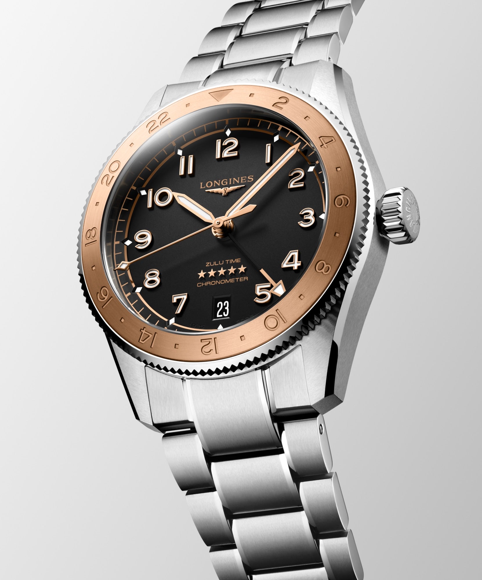 Longines Spirit Zulu Time L3.803.5.53.6 Automatic Watch Black Dial