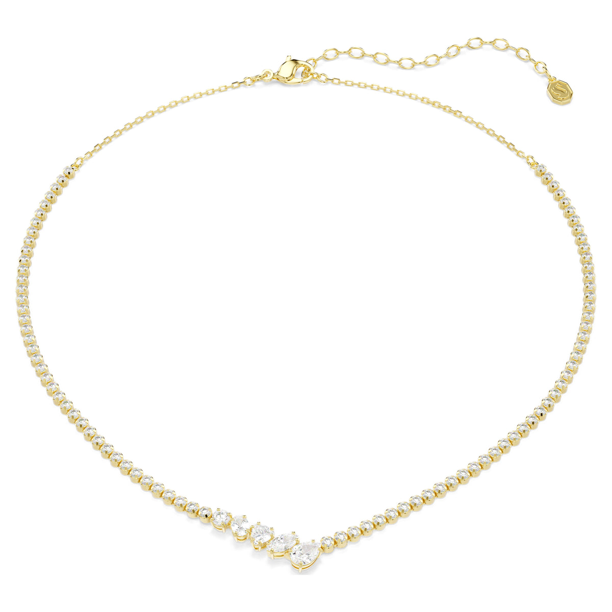 Swarovski Mesmera Mixed Cuts White 18K Gold Finish Necklace