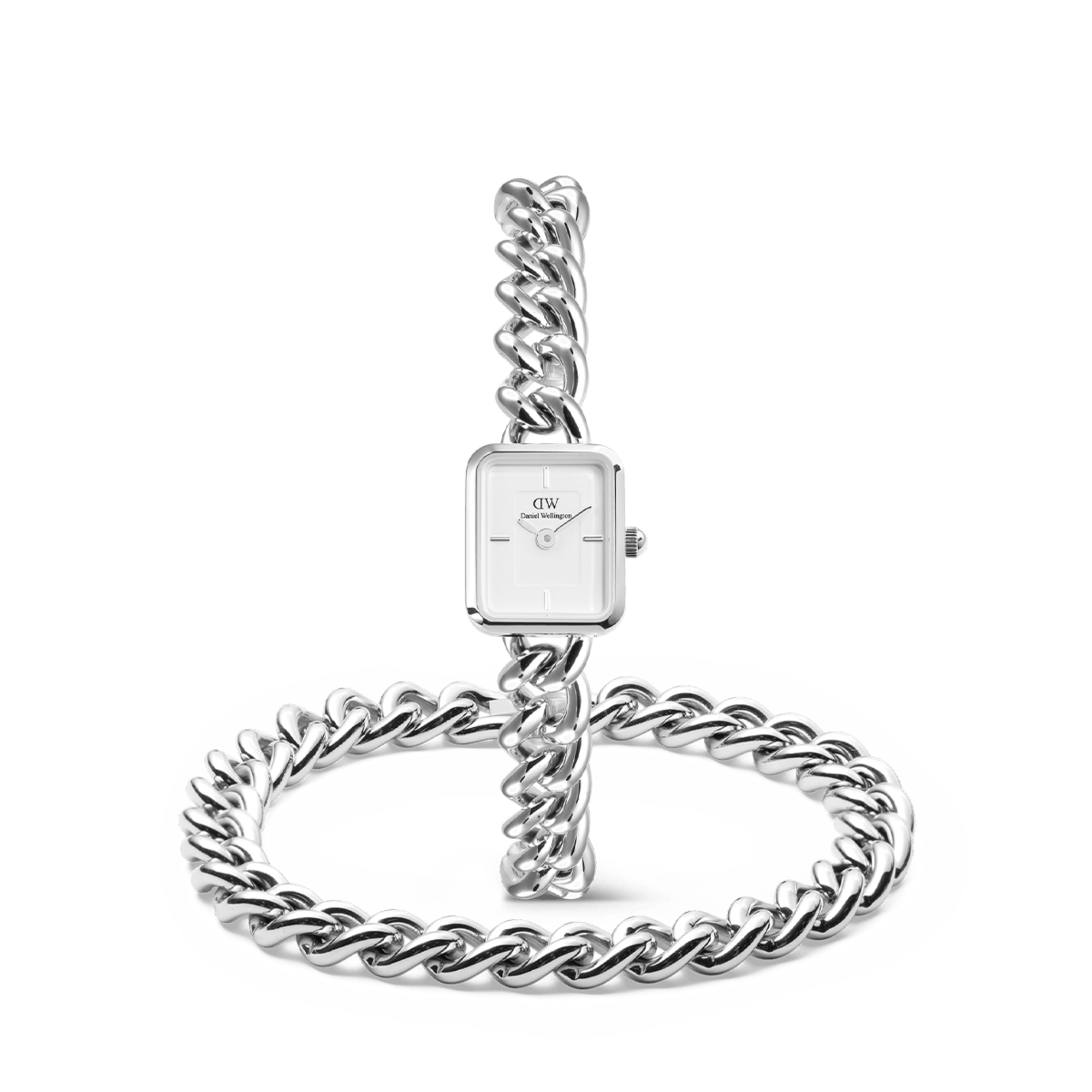 Daniel Wellington Bundle : Jolie & Chunky Chain Silver Set