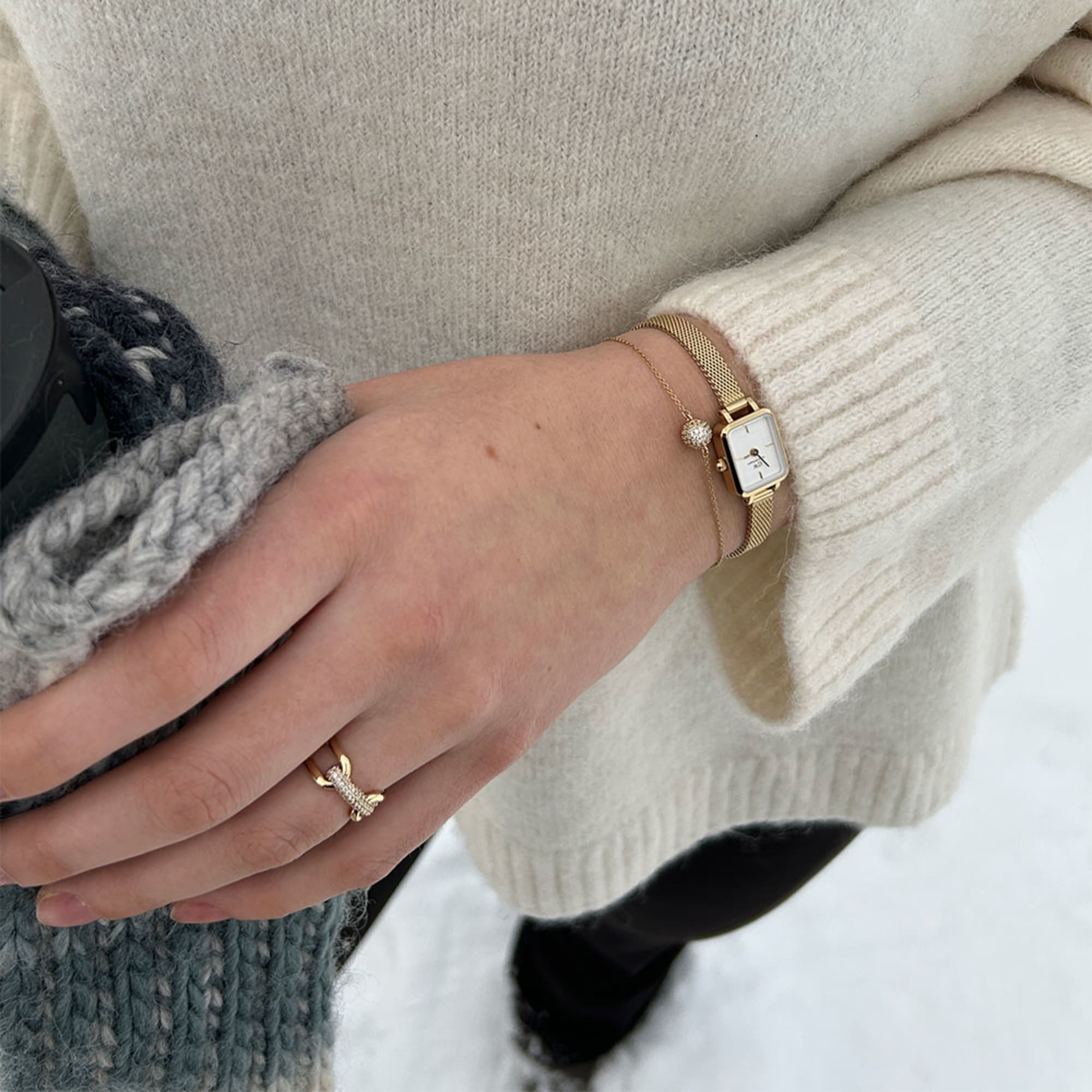 Daniel Wellington Bundle : Quadro Mini & Pavé Crystal Gold Set