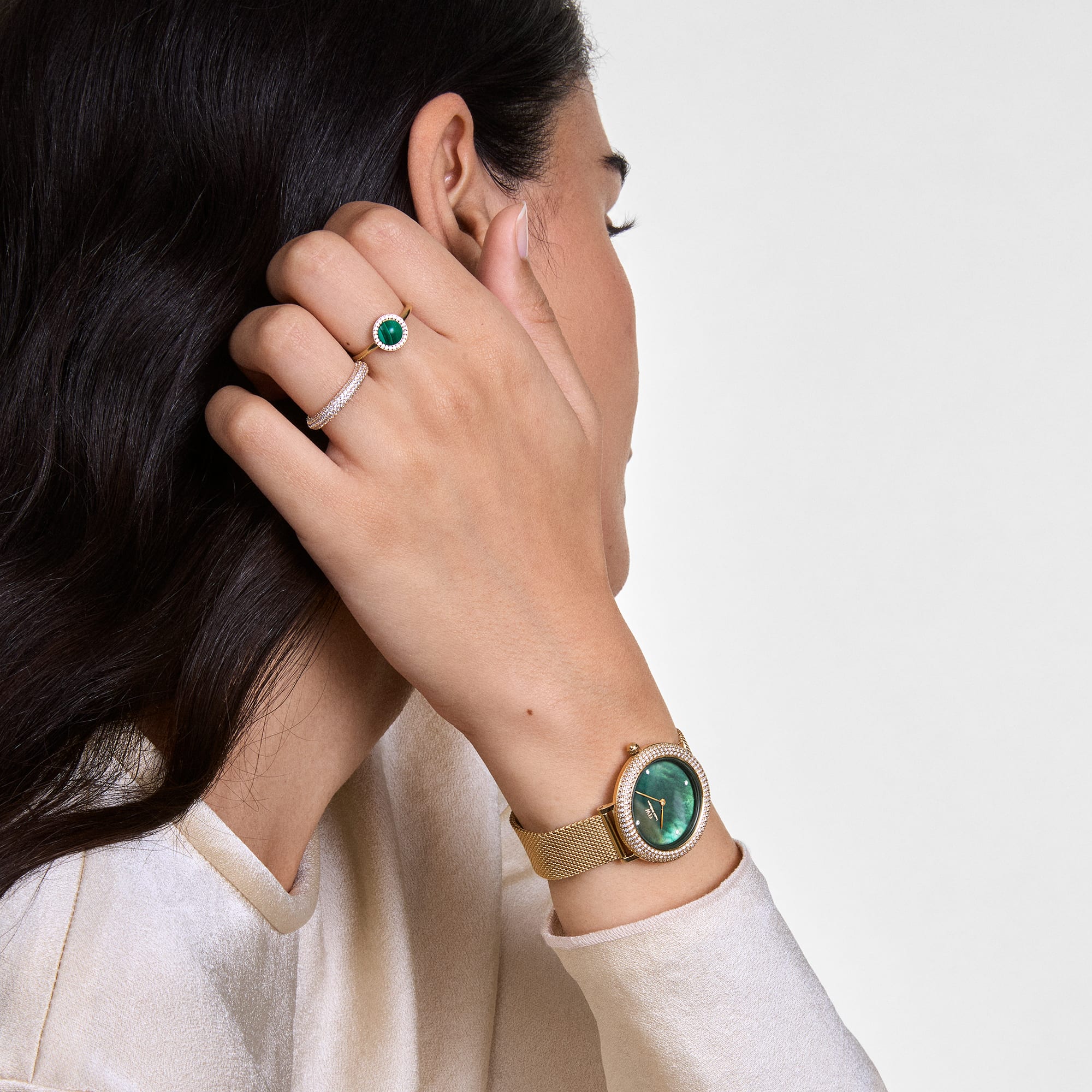 Daniel Wellington Bundle : Pavé Crystal Ring Silver Set