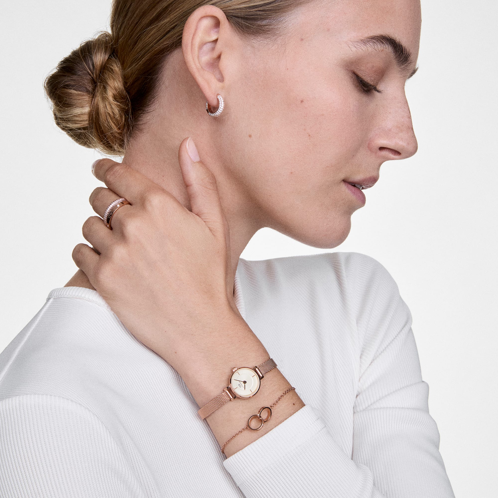 Daniel Wellington Bundle : Petite Mini & Elan Unity Bracelet Set Rose Gold
