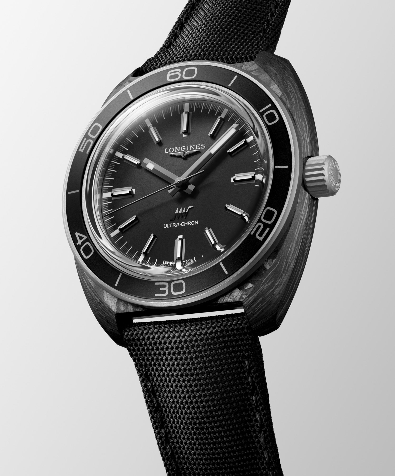 Longines Ultra-Chron L2.839.4.52.2 Men's Automatic Watch Anthracite Dial