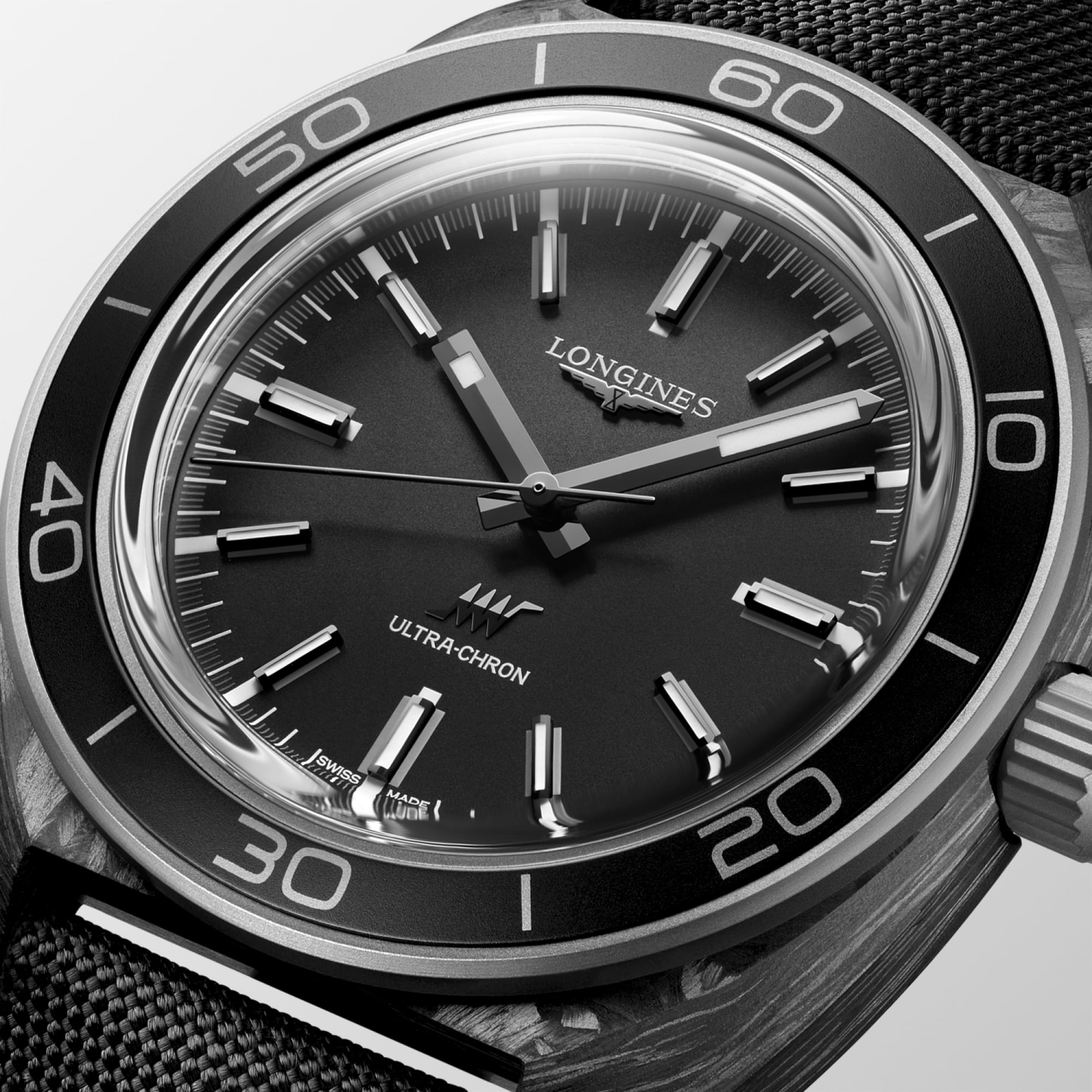 Longines Ultra-Chron L2.839.4.52.2 Men's Automatic Watch Anthracite Dial