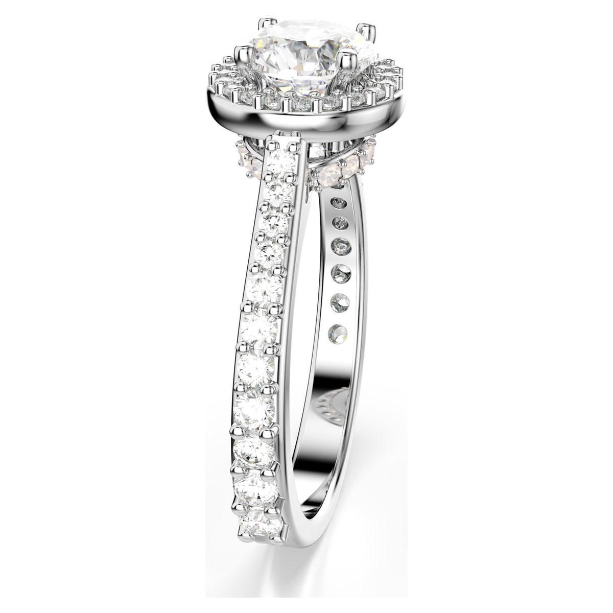Swarovski Una Angelic Round Cut White Silver-Tone Finish Ring