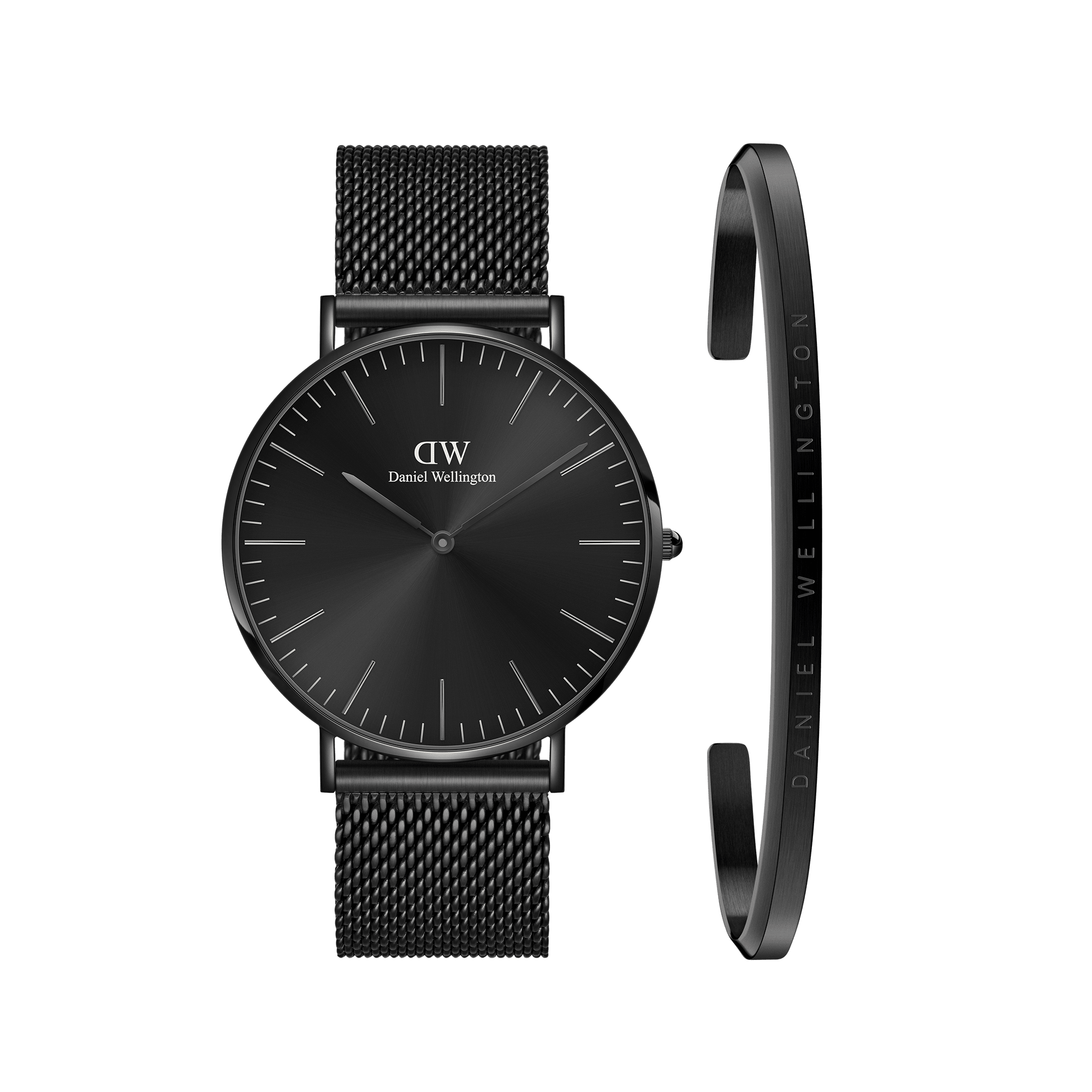 Daniel Wellington Bundle : Classic Mesh Onyx + Classic Bracelet Black