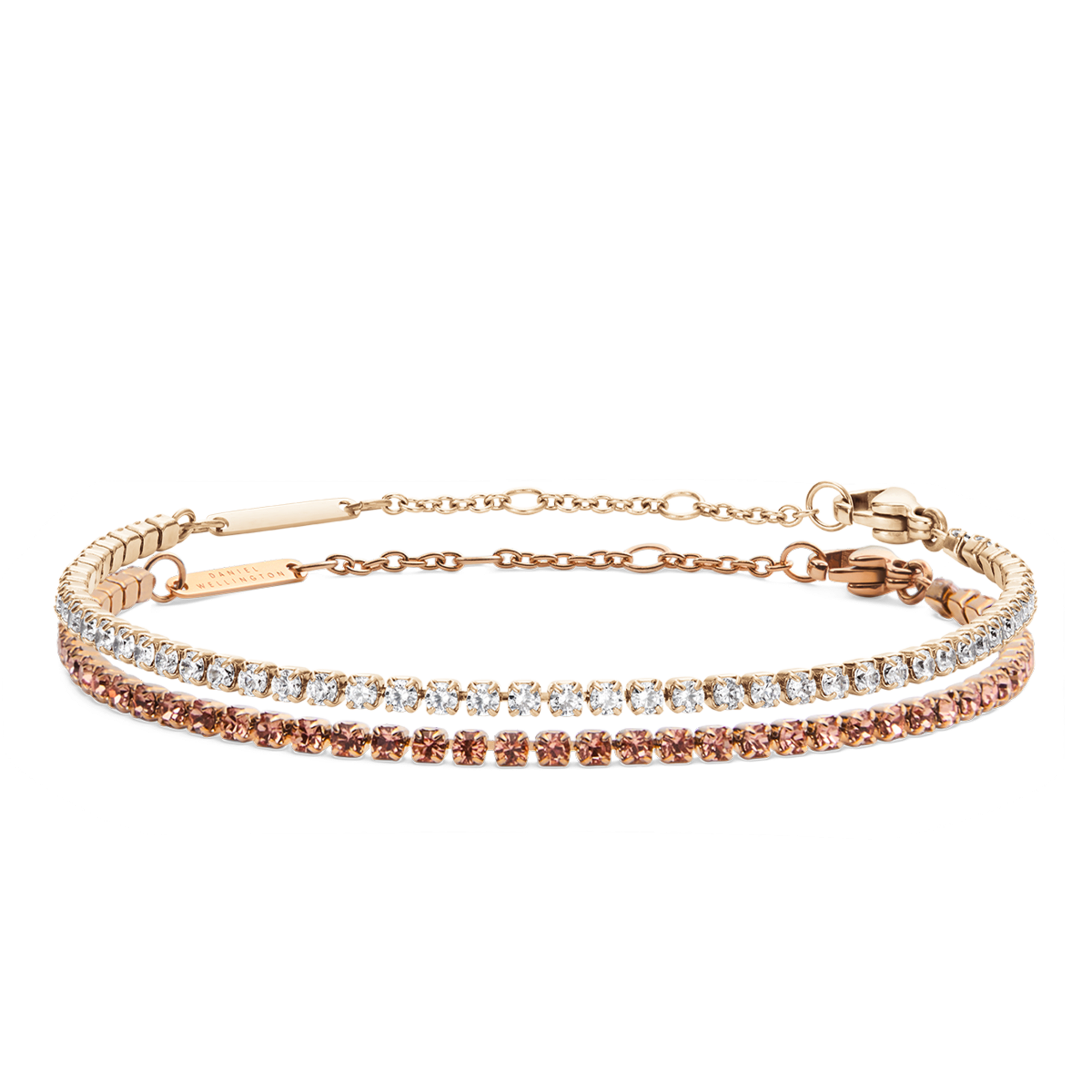 Daniel Wellington Bundle : Tennis Bracelet Apricot Rose Gold Set