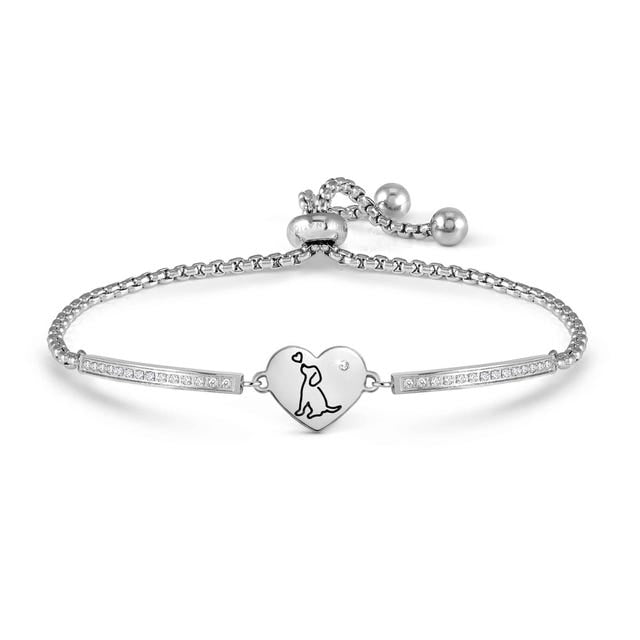 Nomination Milleluci Bracelet, Heart with Dog - Steel