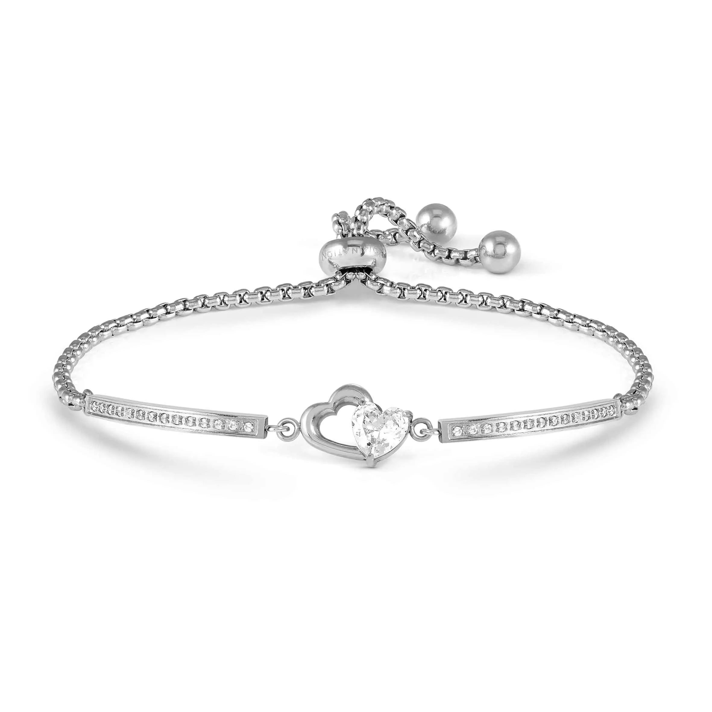 Nomination Double Heart Milleluci Bracelet with White Cubic Zirconia