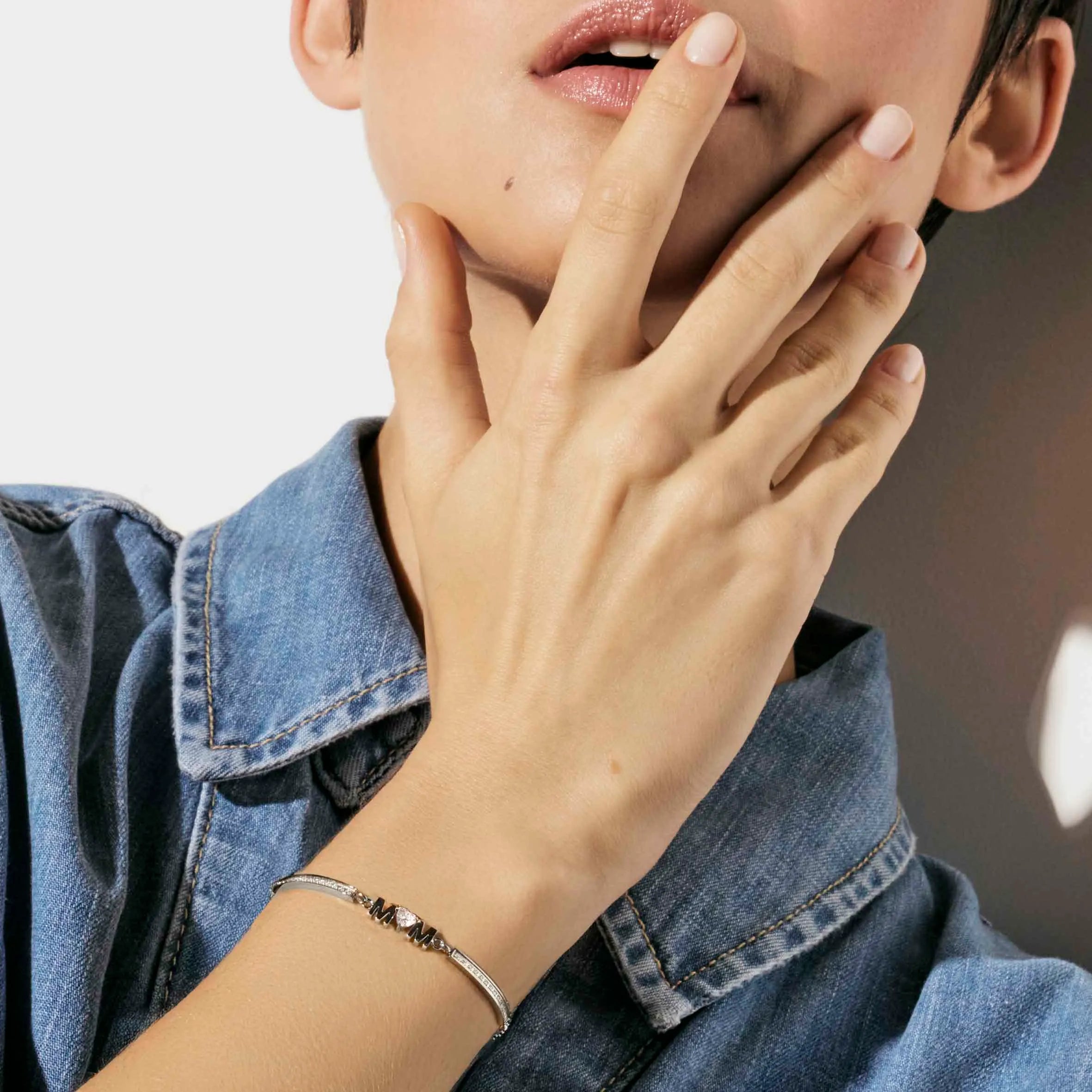 Nomination Milleluci Silver Bracelet Mum with Cubic Zirconia