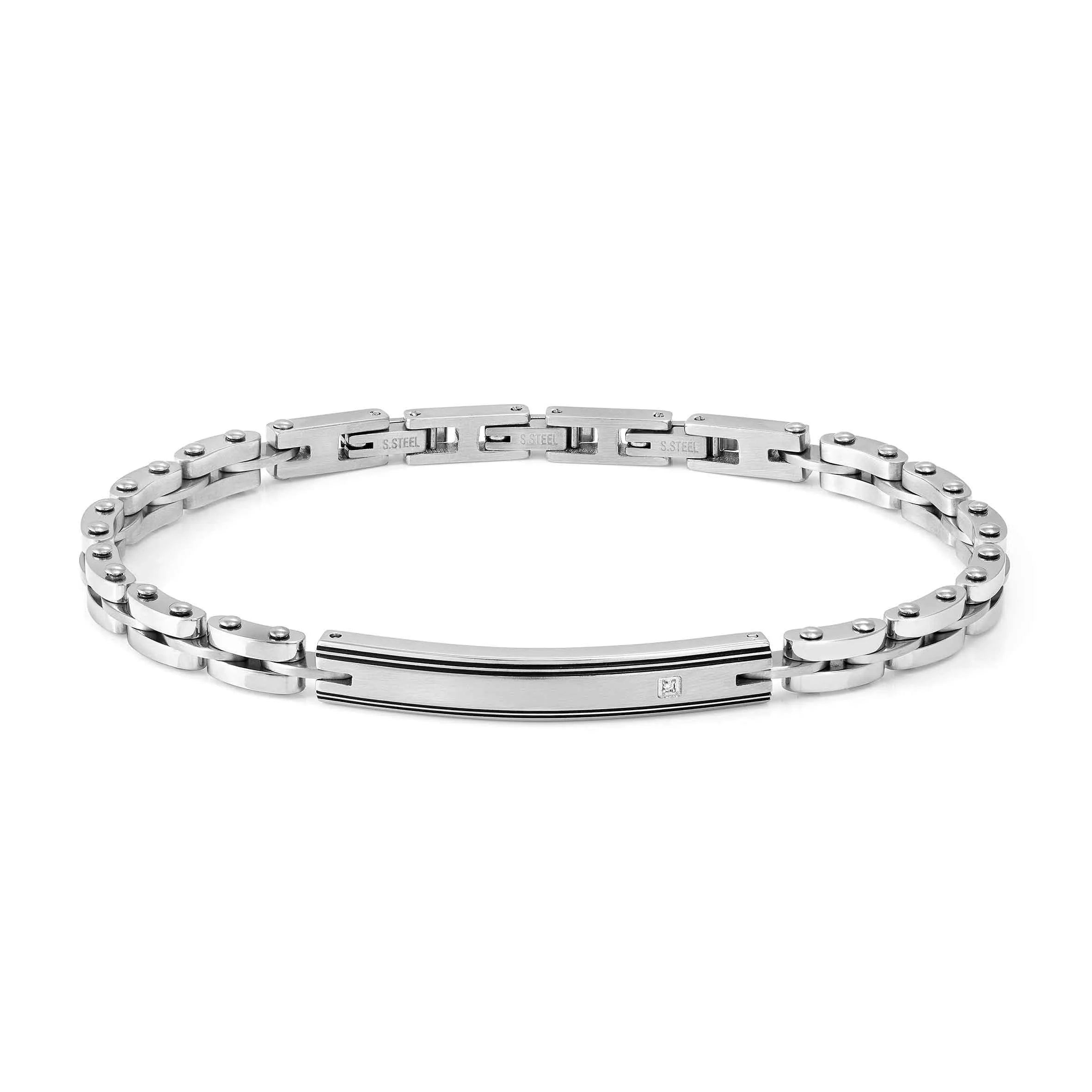 Nomination Strong Diamond Stainless Steel Geometric Plate Bracelet