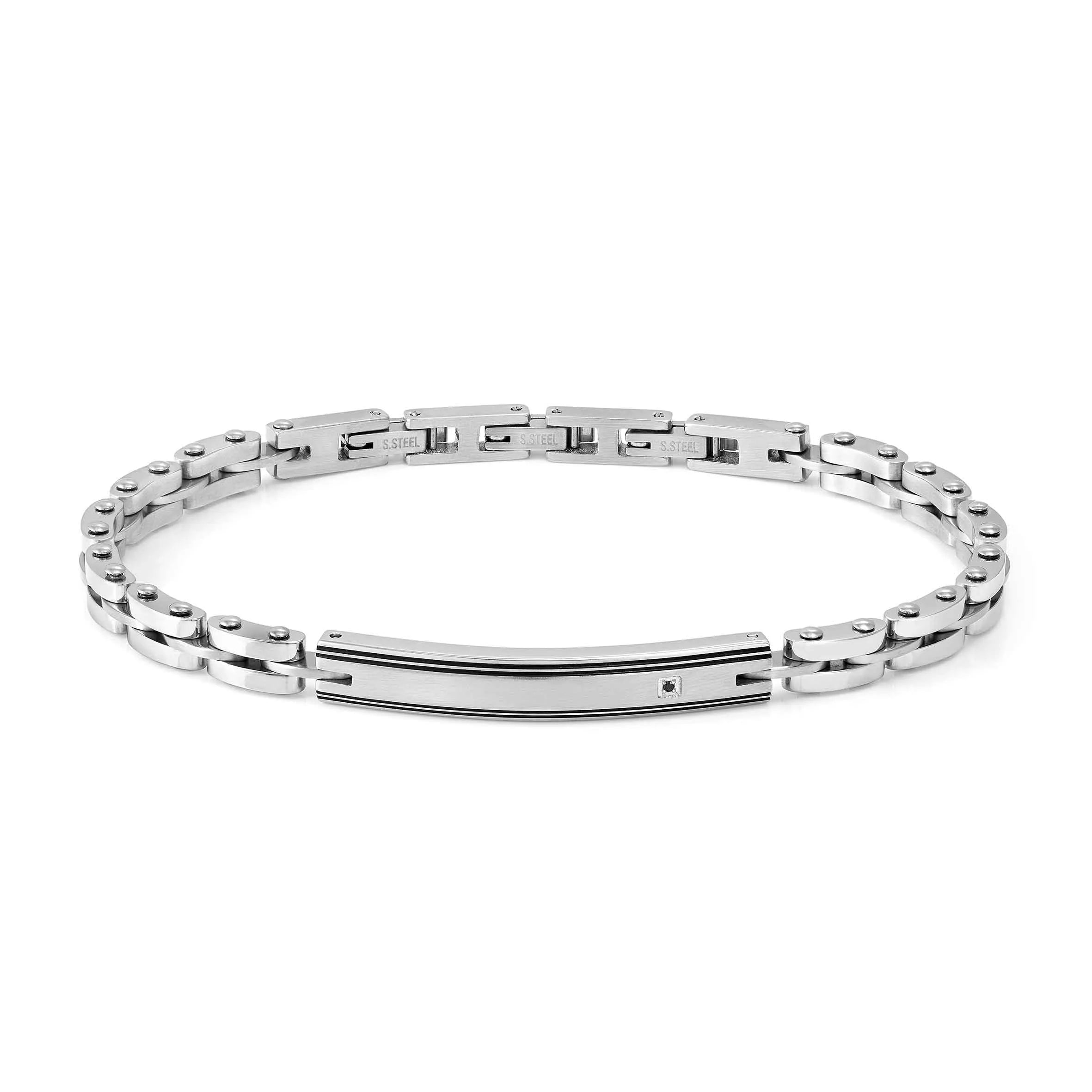 Nomination Strong Diamond Stainless Steel Geometric Plate Bracelet