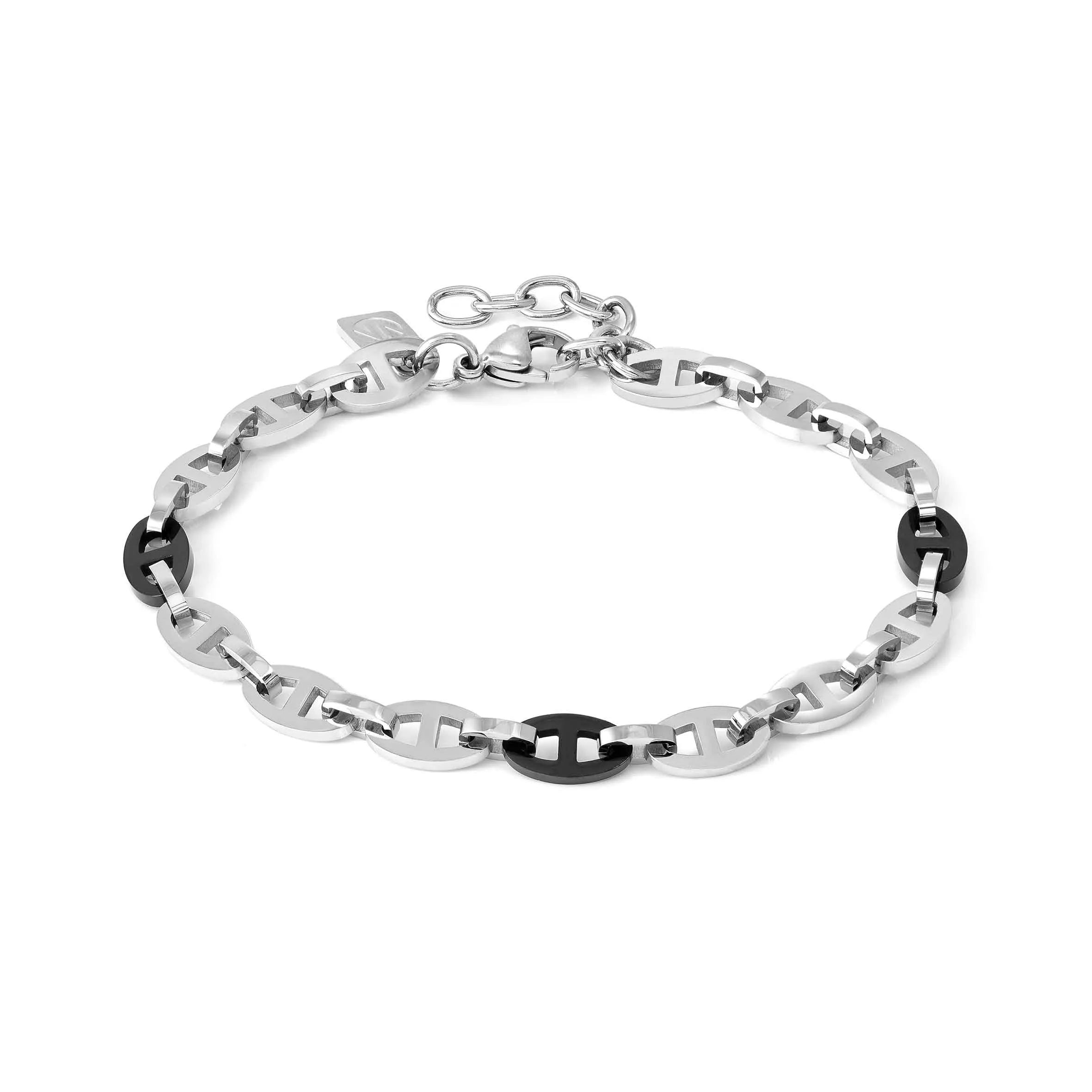 Nomination Strong Diamond Geometric Black PVD Stainless Steel Bracelet
