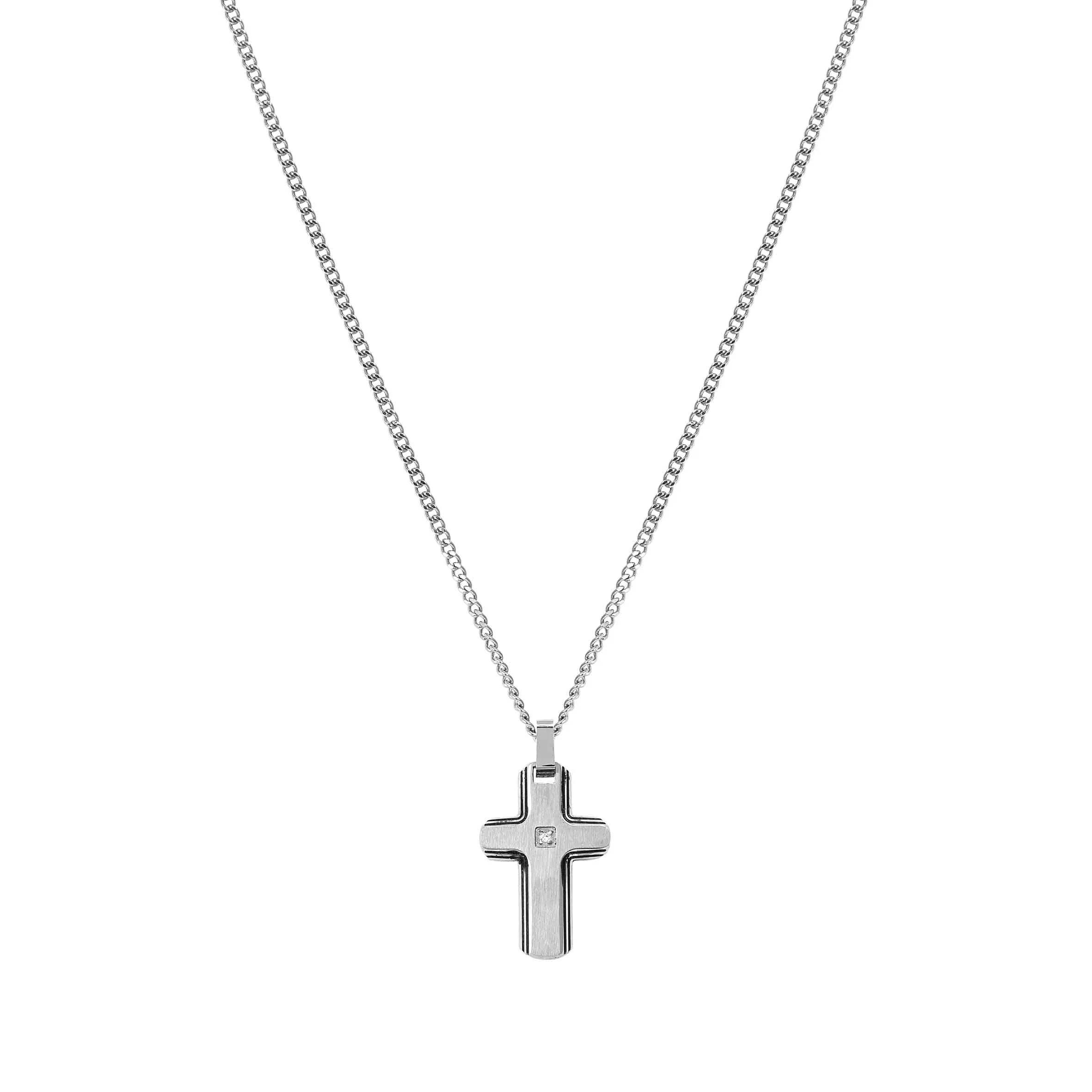Nomination Strong Diamond Elegant Cross Necklace
