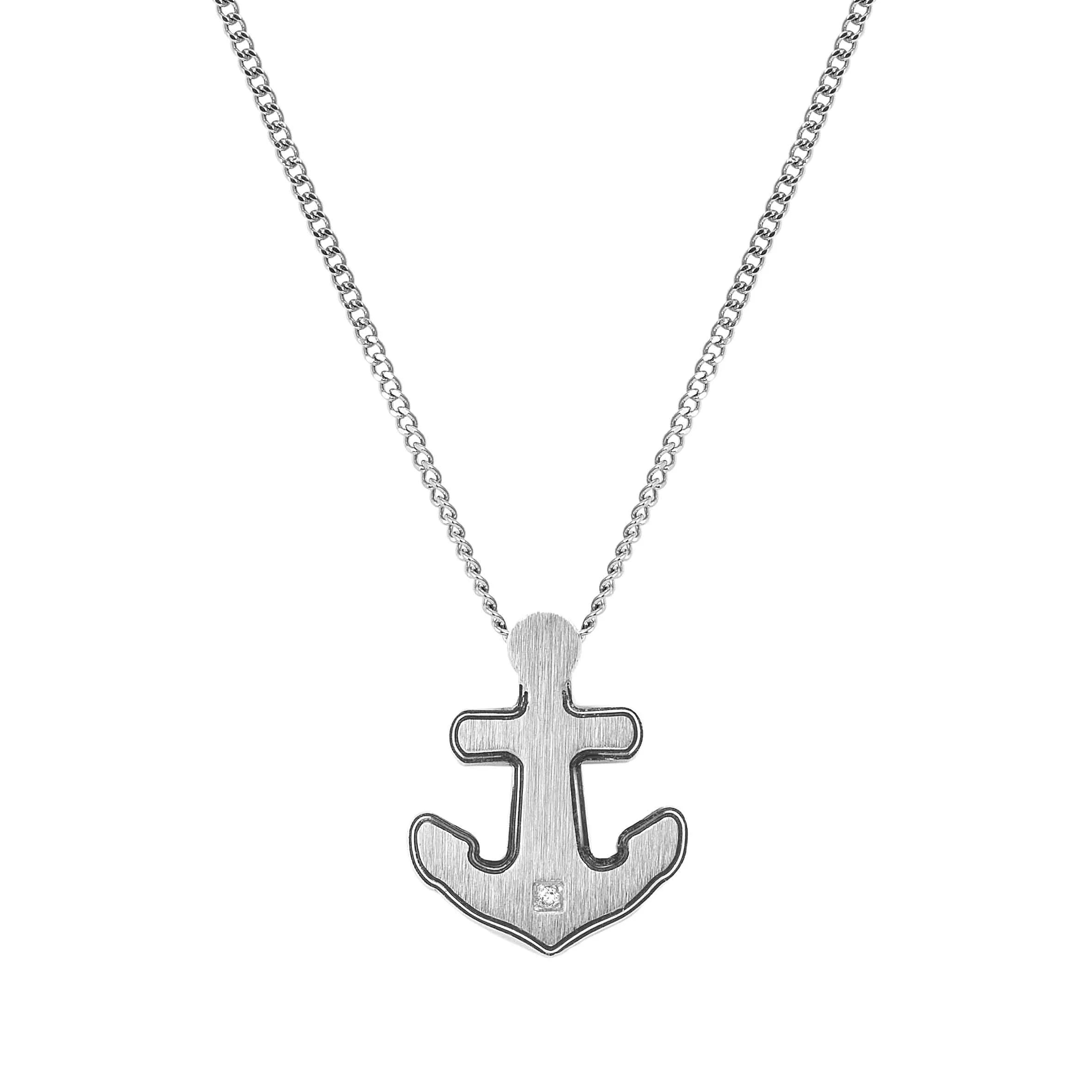 Nomination Strong Diamond Anchor Necklace
