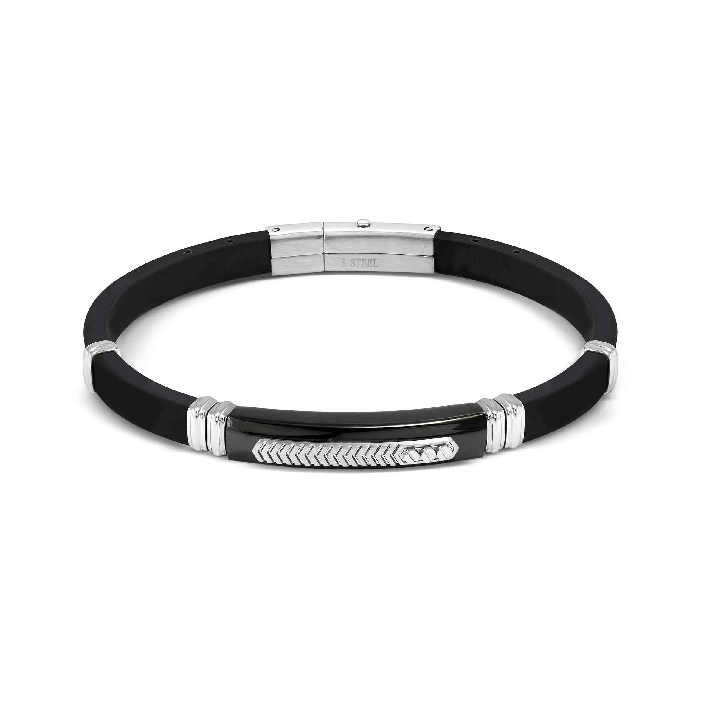 Nomination Sleek City Energy Ed. Rubber & Steel Bracelet
