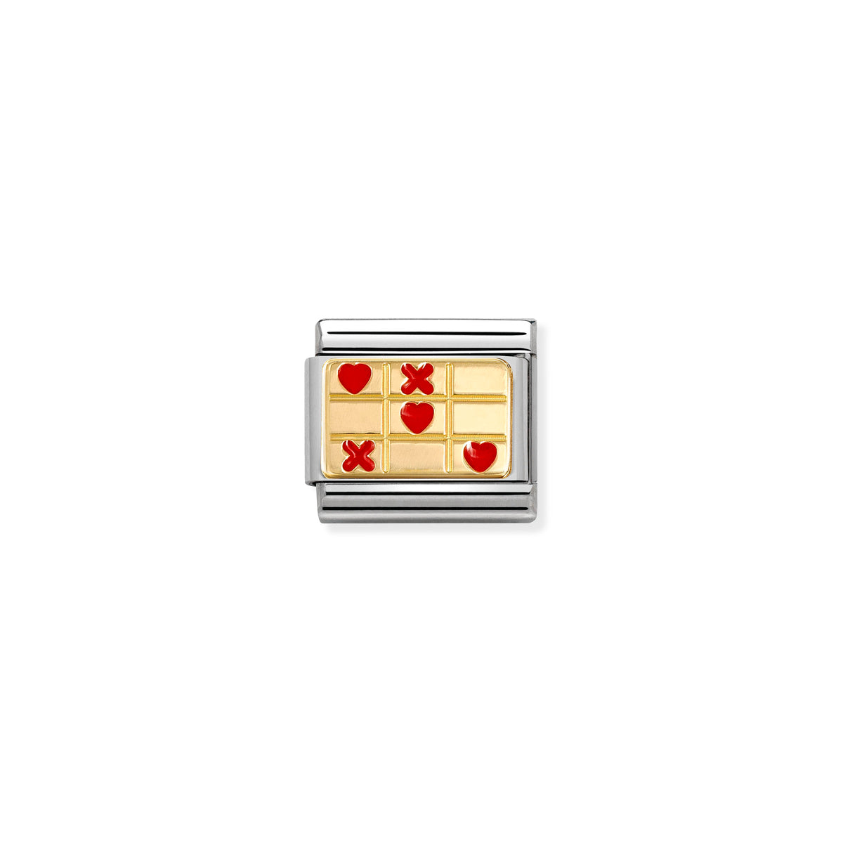 Nomination Composable Link Hearts & Crosses, 18K Gold & Enamel