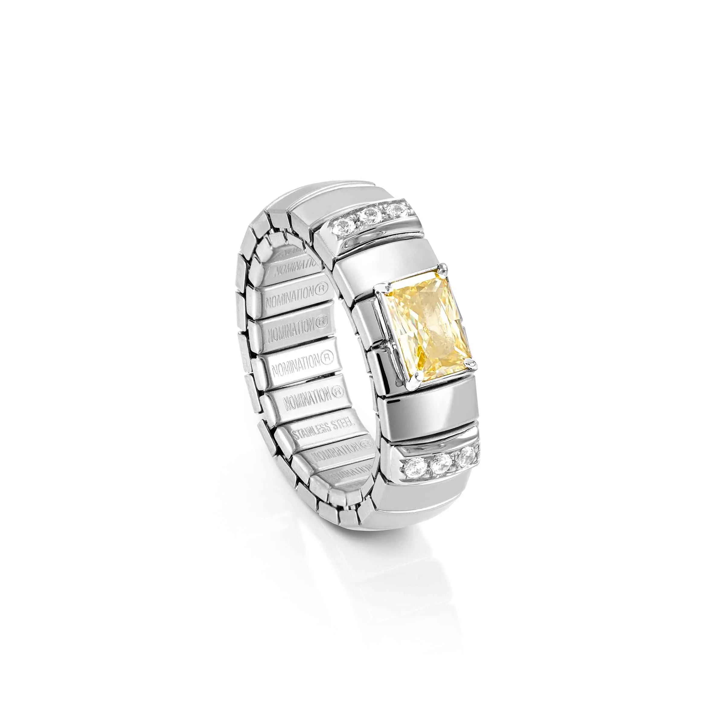 Nomination Extension Ring with Yellow Baguette Stone