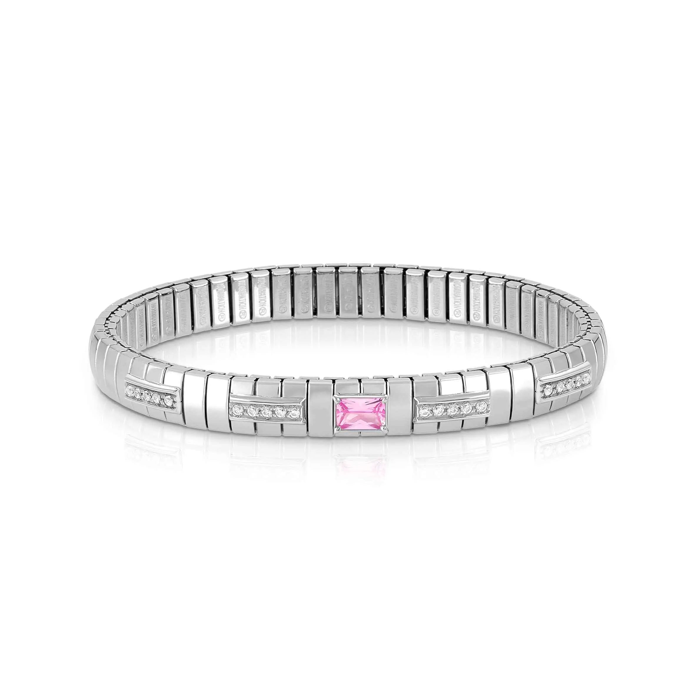 Nomination Extension Bracelet with Pink Baguette Cubic Zirconia