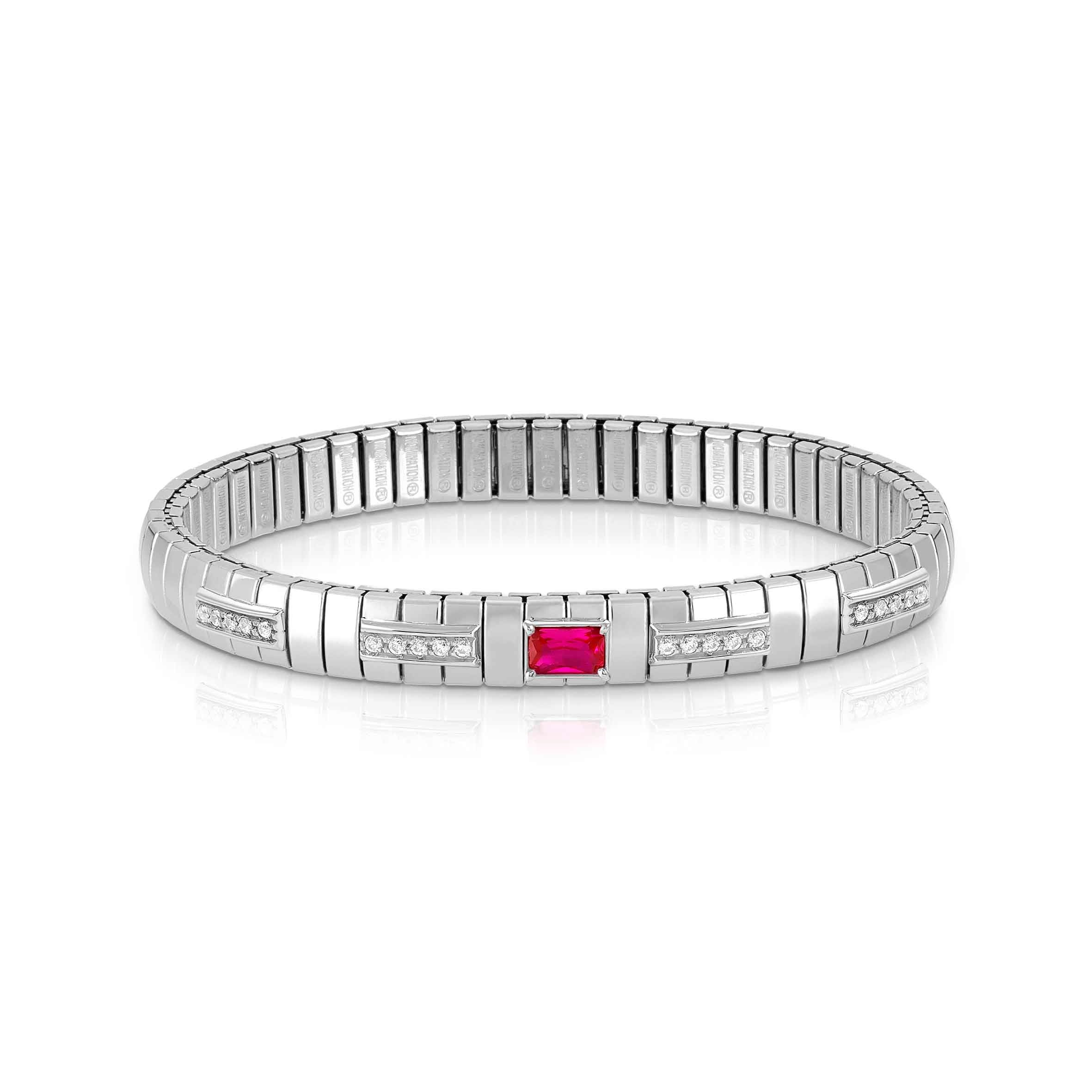 Elegant Stainless Steel Extension Bracelet with Dazzling Baguette Cubic Zirconia