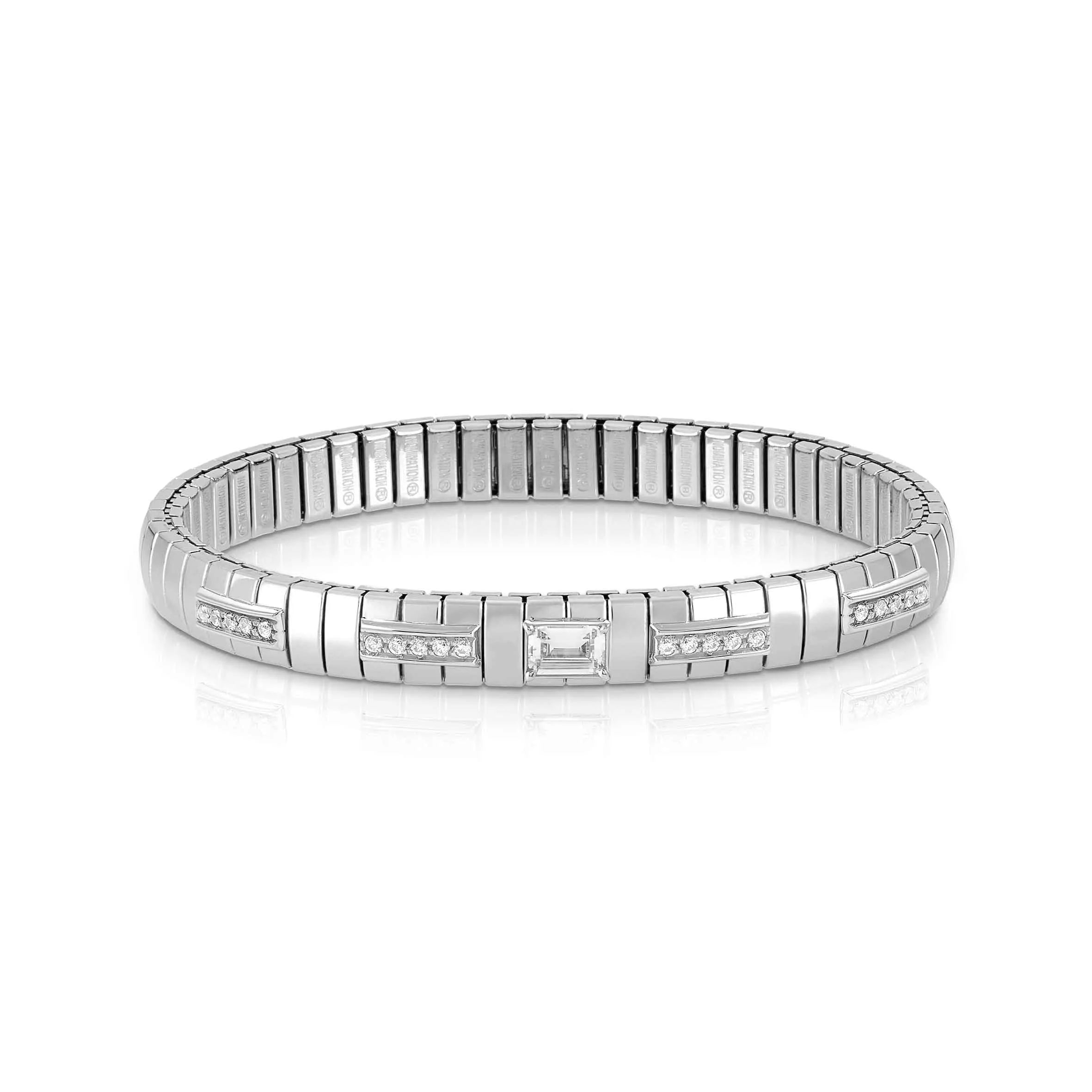Nomination Extension Bracelet with White Baguette Cubic Zirconia