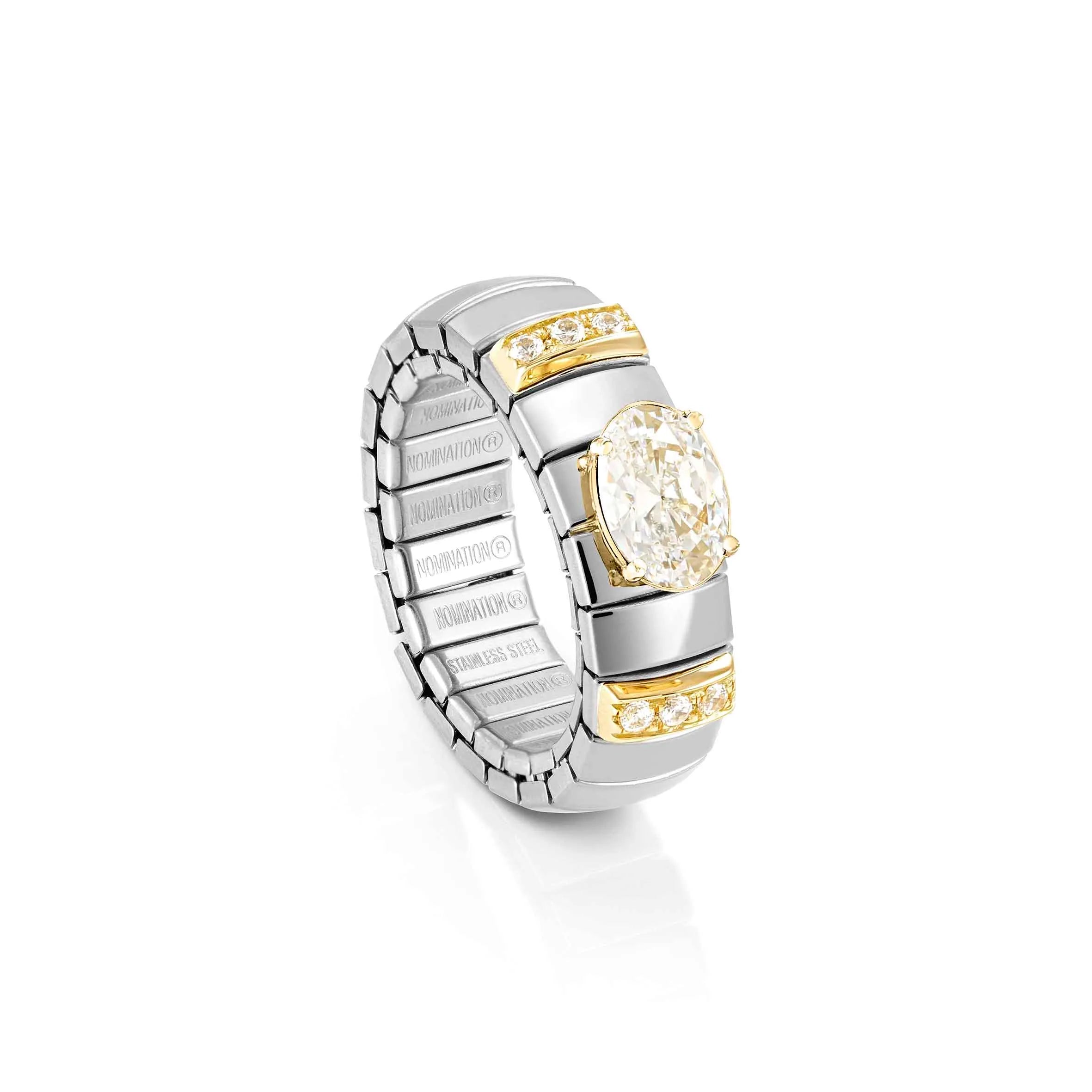 Nomination Extension Oval Cubic Zirconia Gold Ring