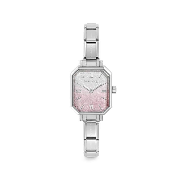 Nomination Time Paris Steel Watch Pink Glitter Dial