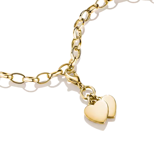 THOMAS SABO Charm Club Double Hearts Gold Charm