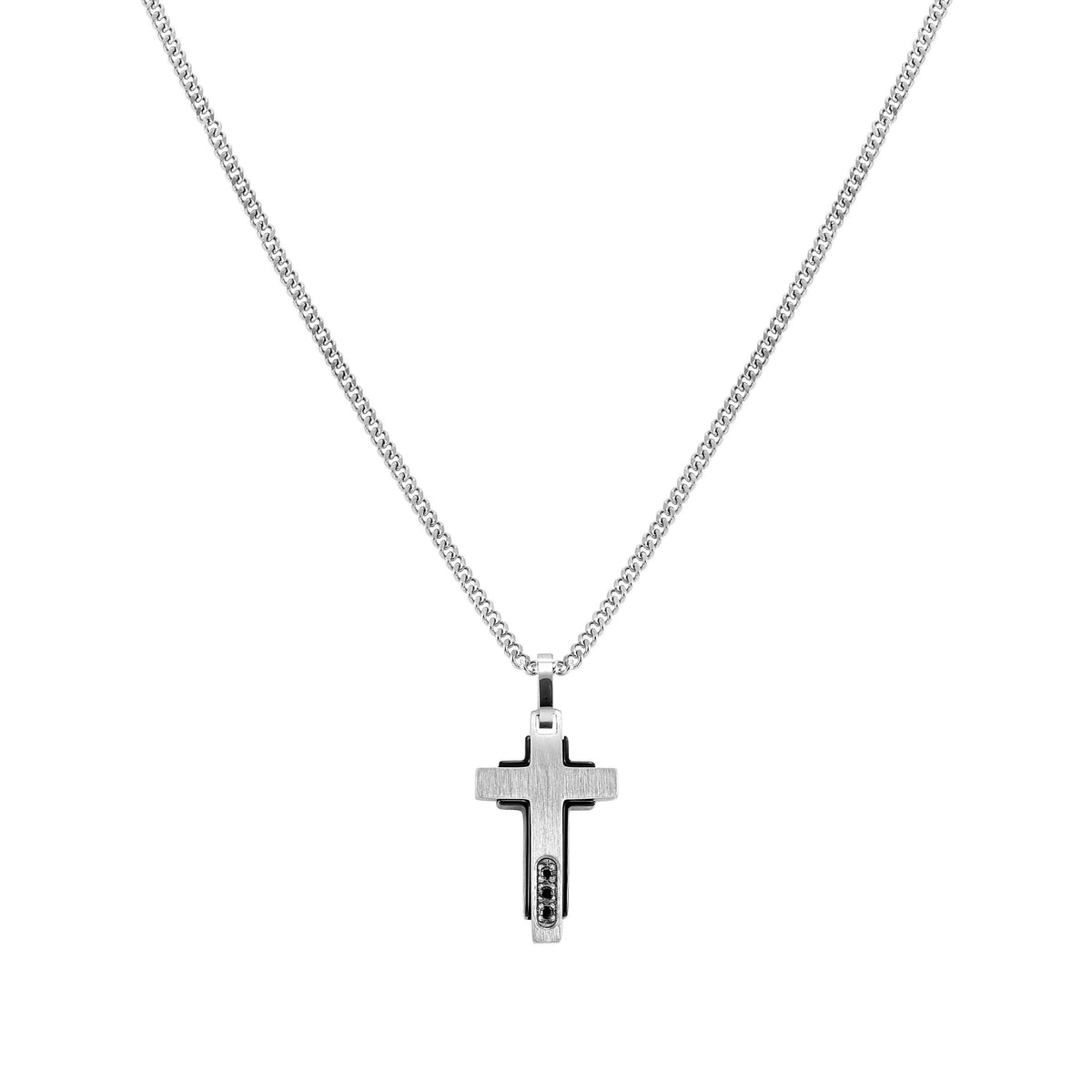 Nomination Virtus Code Necklace, with Cross and Diamonds