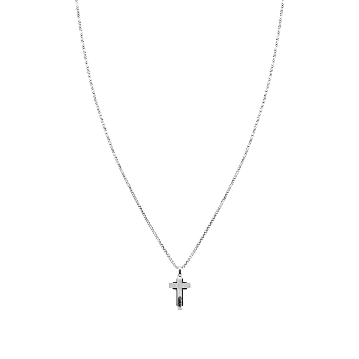 Nomination Virtus Code Necklace, with Cross and Diamonds