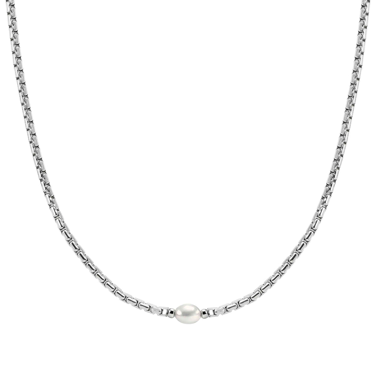 Nomination Bold Steel necklace with white pearl