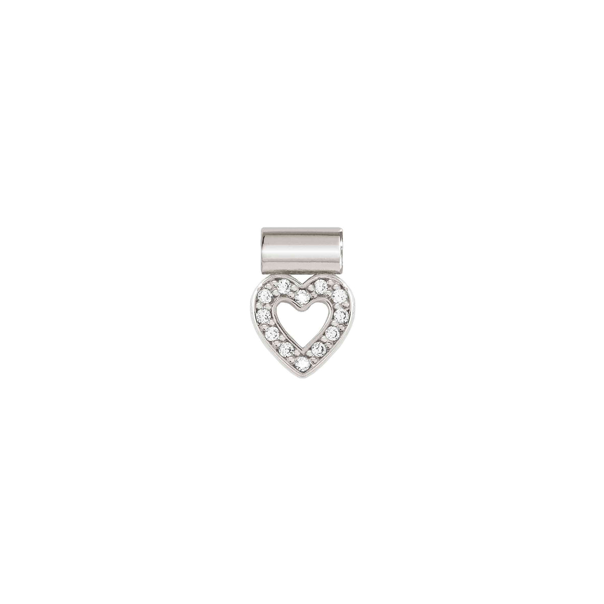 Nomination SeiMia Pendant Heart Outline with Cubic Zirconia, Silver - front