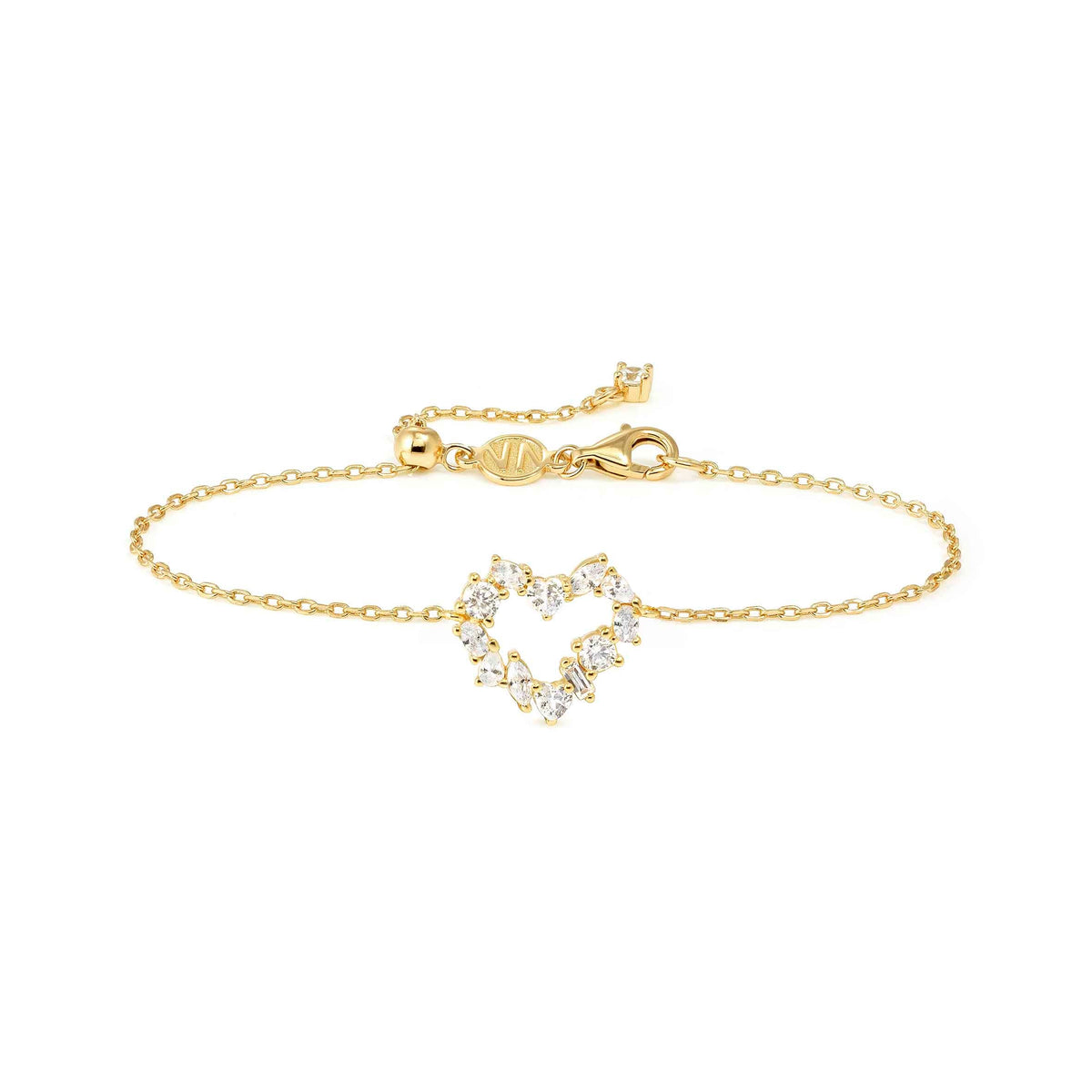 Nomination Colour Wave Bracelet, Heart with White Stones