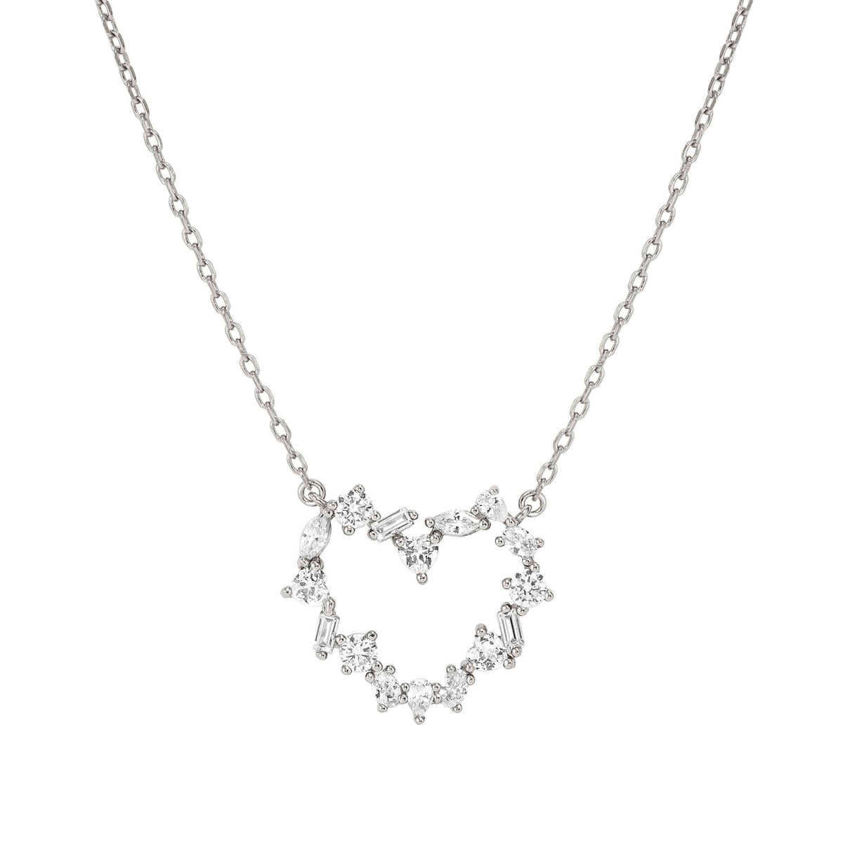 Nomination Colour Wave Heart Necklace with White Stones