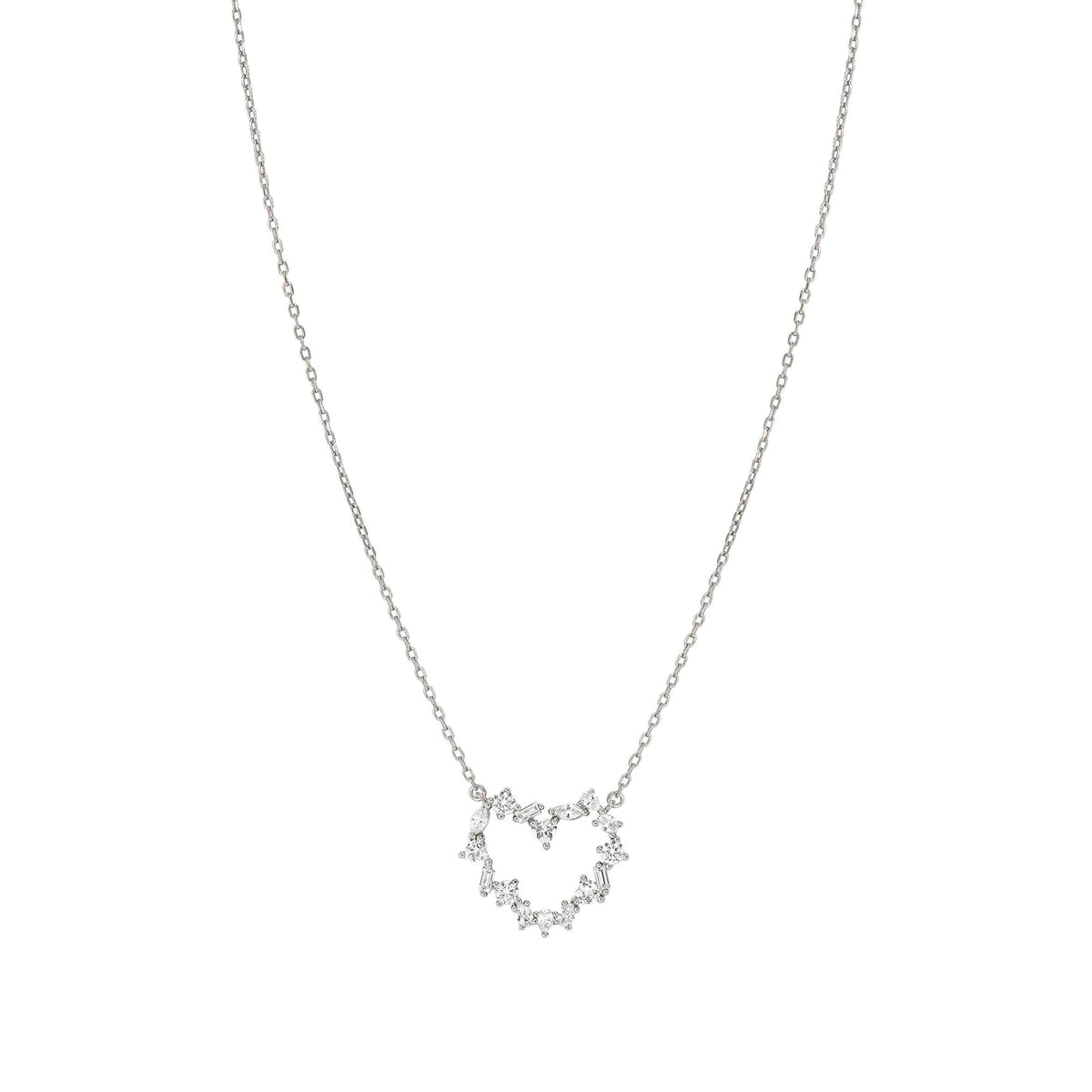 Nomination Colour Wave Heart Necklace with White Stones