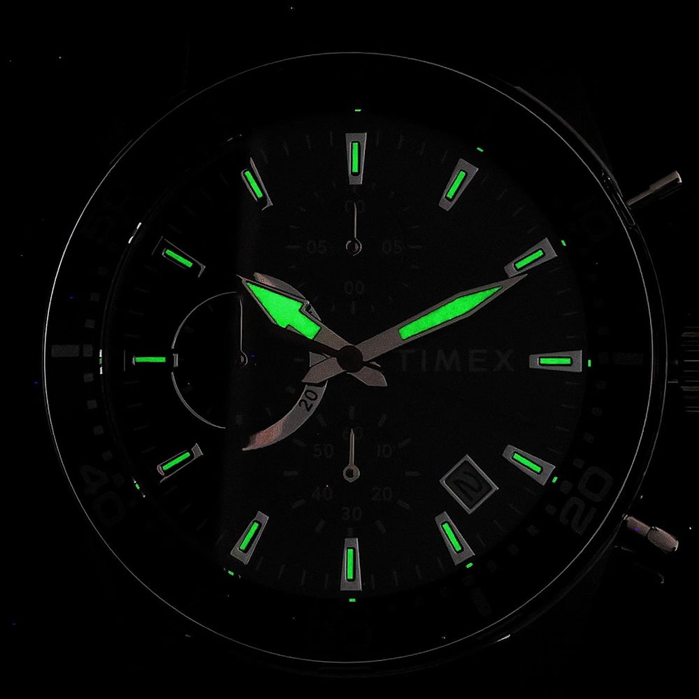 Timex Ridgefield Chronograph Silicone Strap Watch Black Dial