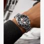 Timex Ridgefield Chronograph Stainless Steel Bracelet Watch Black Dial