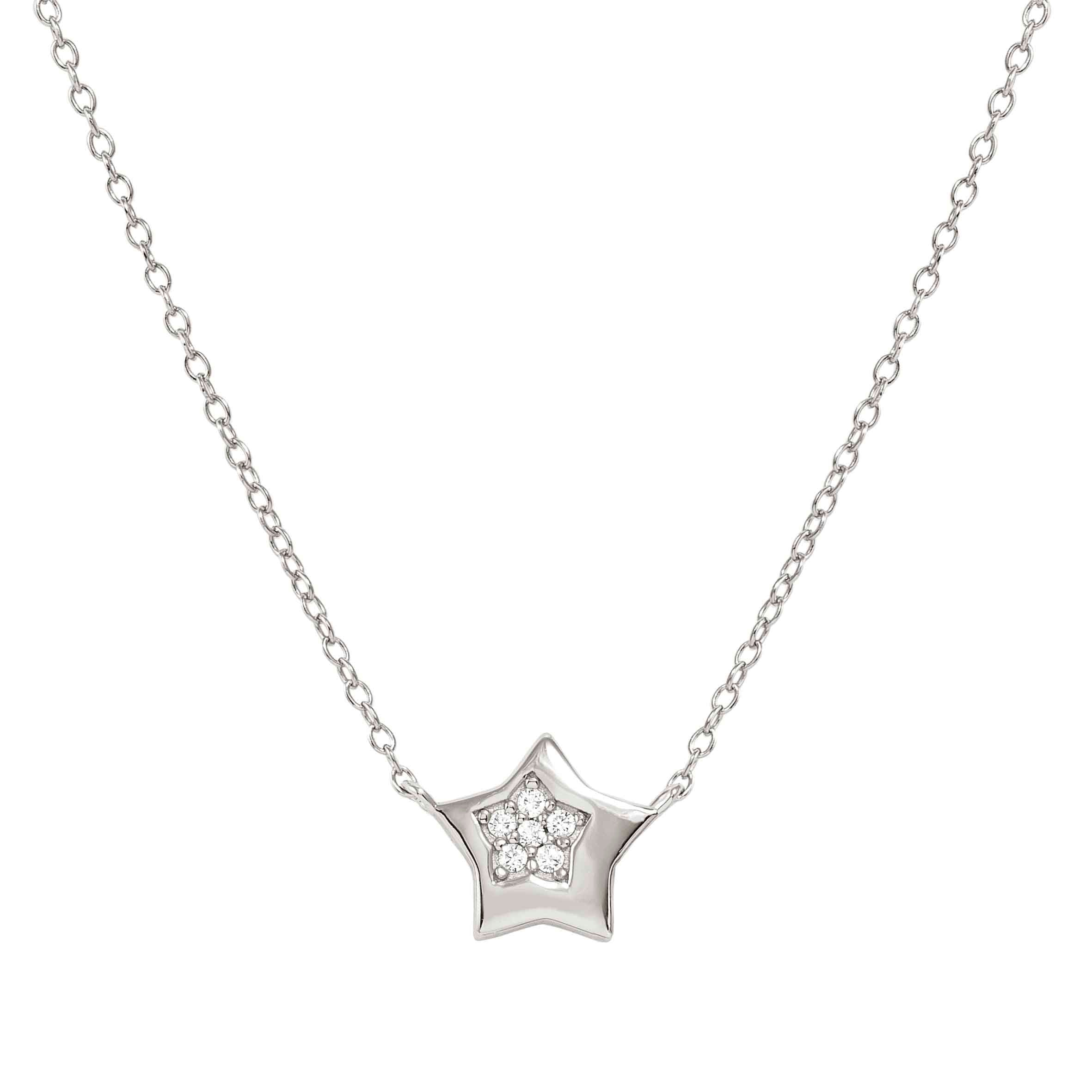 Nomination Petit Sparkle Sterling Silver Star Necklace with Shimmering Cubic Zirconia