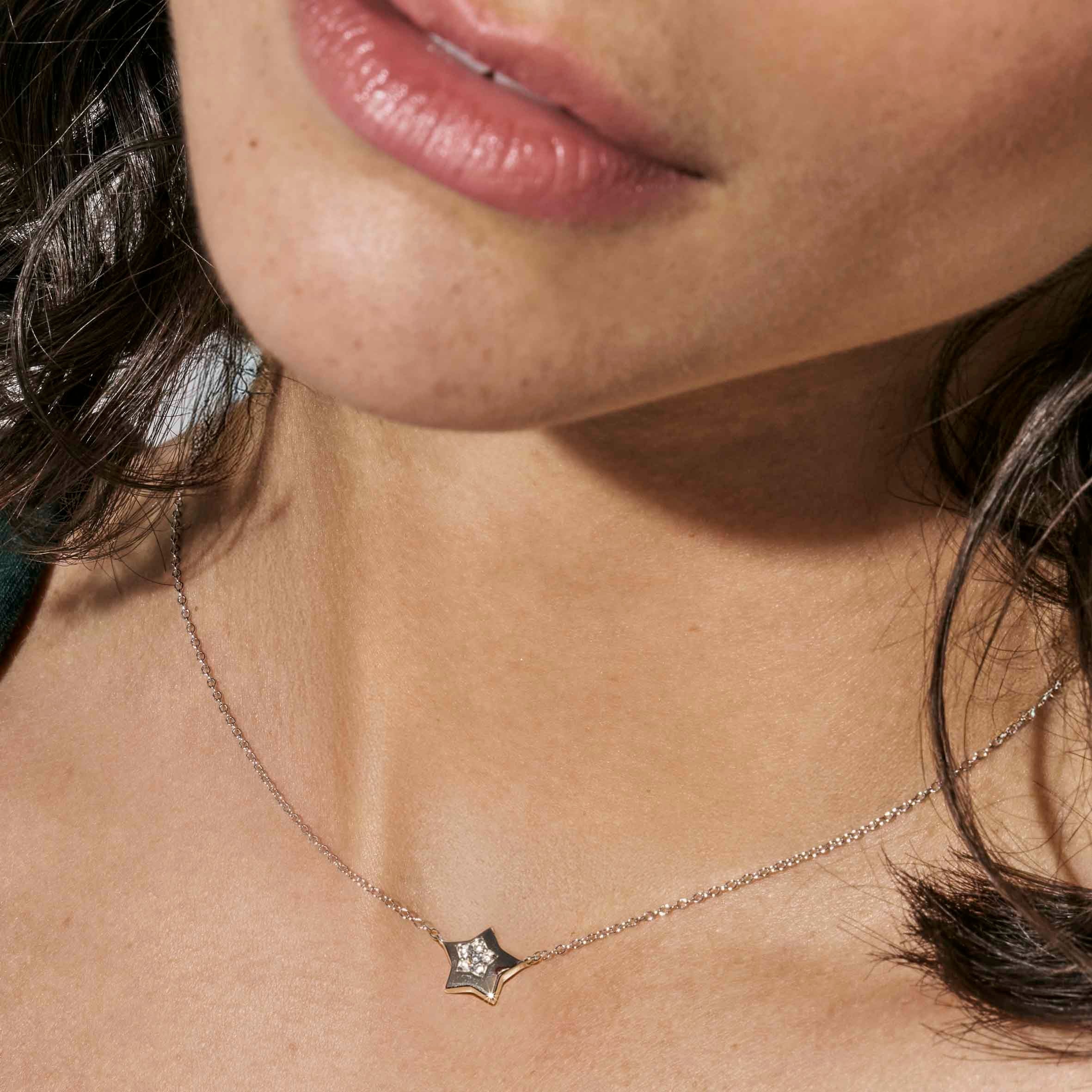 Nomination Petit Sparkle Sterling Silver Star Necklace with Shimmering Cubic Zirconia
