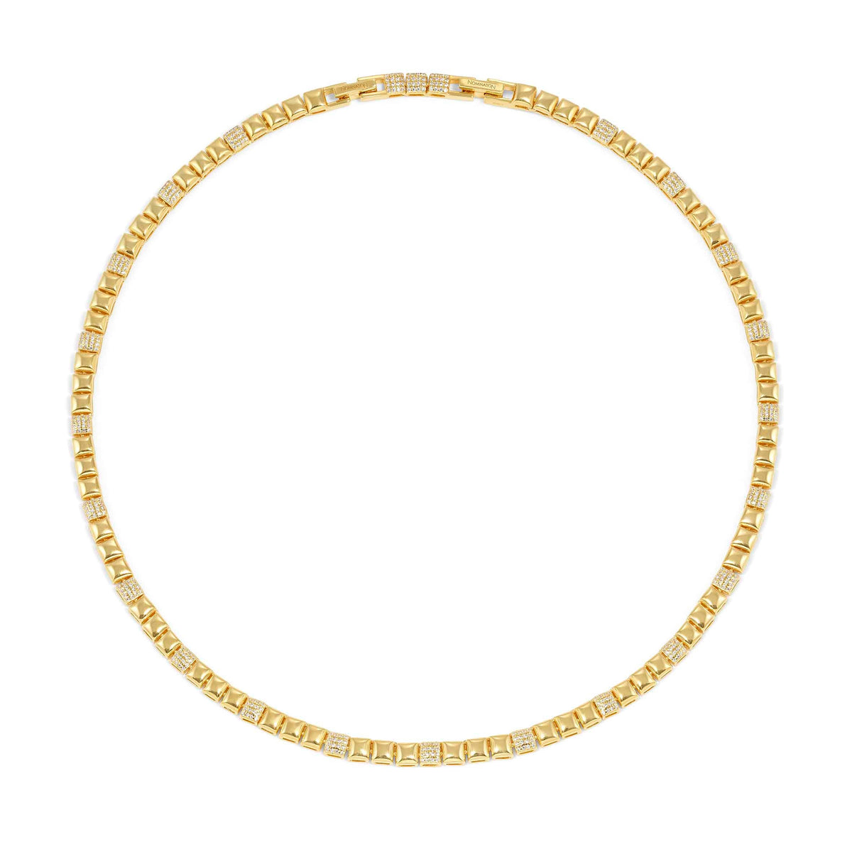 Nomination Enigmatic Shine Necklace with Cubic Zirconia Pavé, Gold - front
