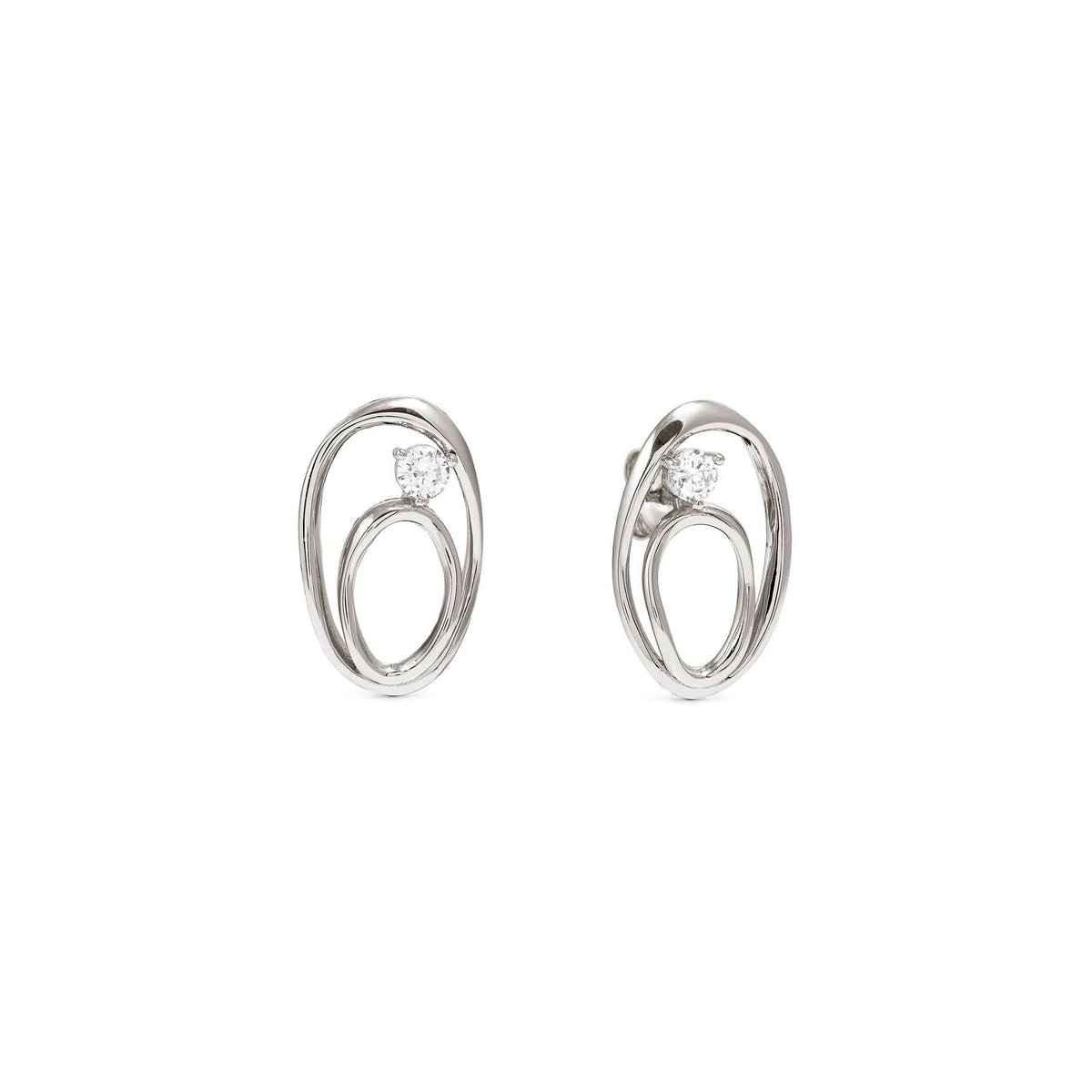 Nomination My Rebel Art Oval Earrings with White Stone