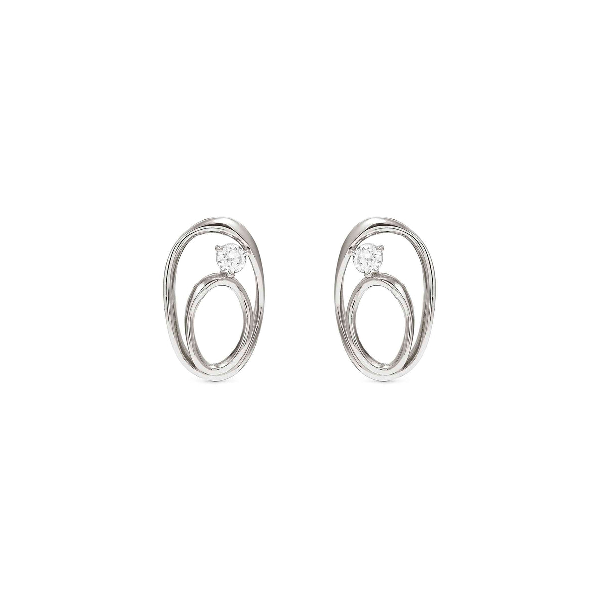 Nomination My Rebel Art Oval Earrings with White Stone