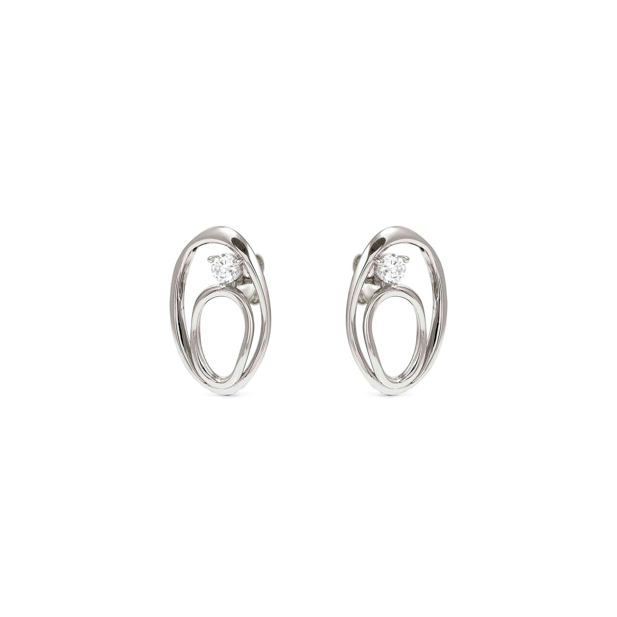 Nomination My Rebel Art Oval Earrings with White Stone