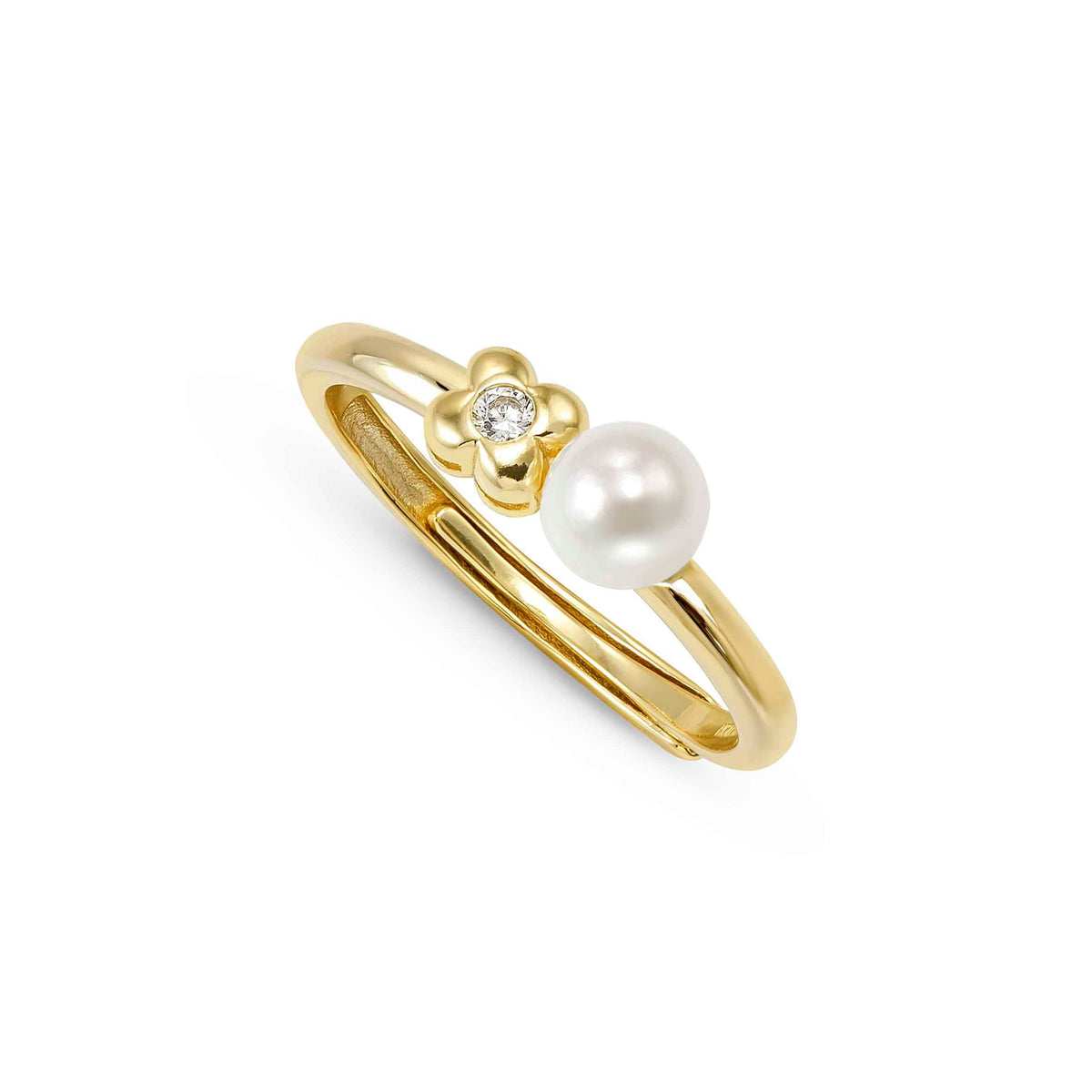 Nomination Pearls Loop Ring, Four-Leaf Clover and Pearl